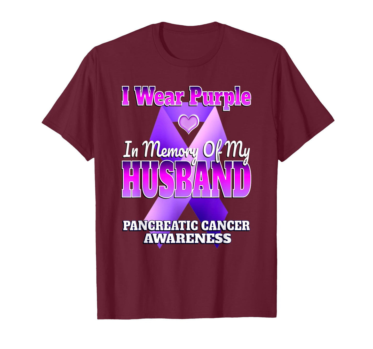 I Wear Purple In Memory Of My Husband Pancreatic Cancer T-Shirt
