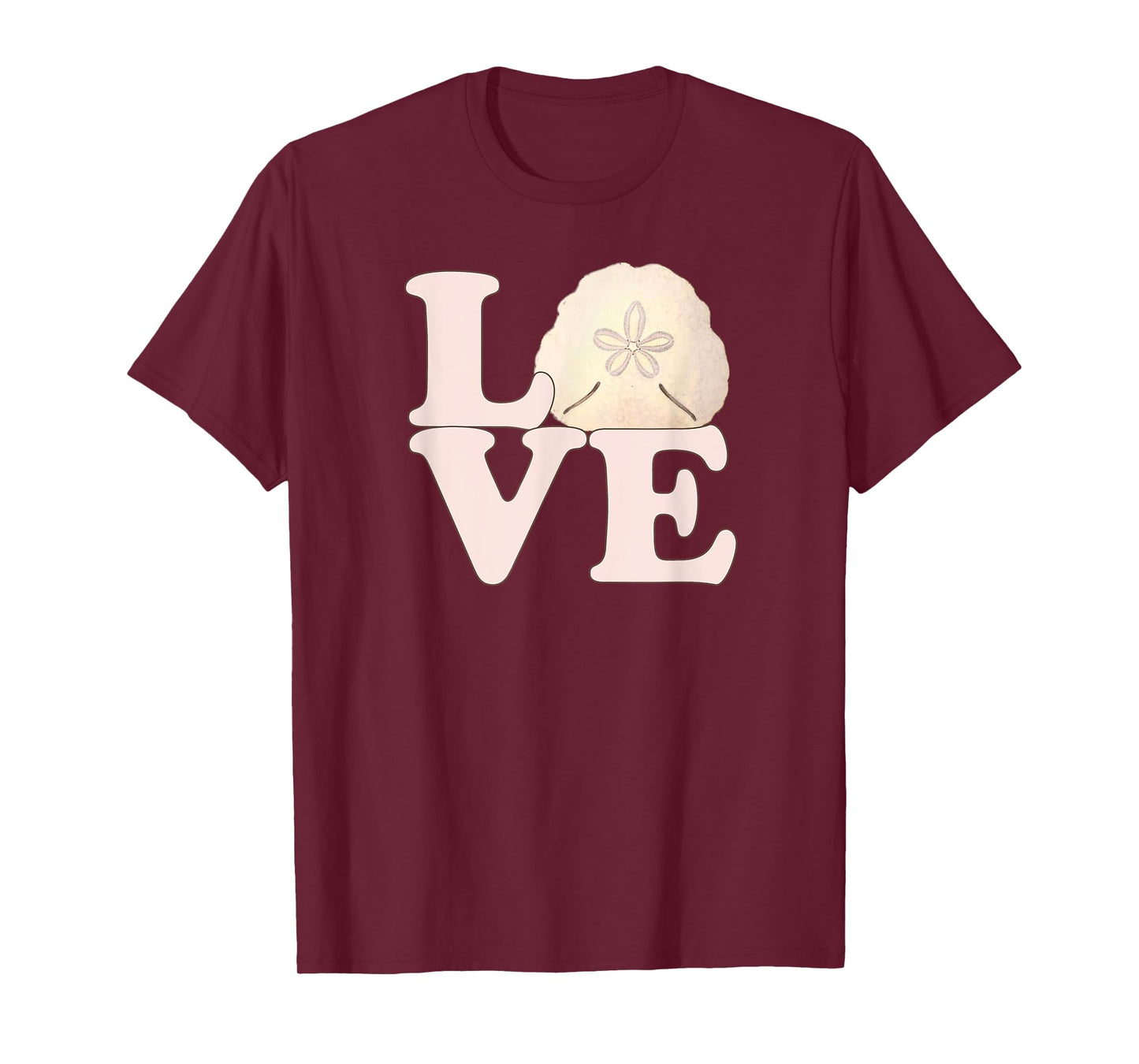 Sand Dollar Shell Vintage Illustration Stacked LOVE T-Shirt