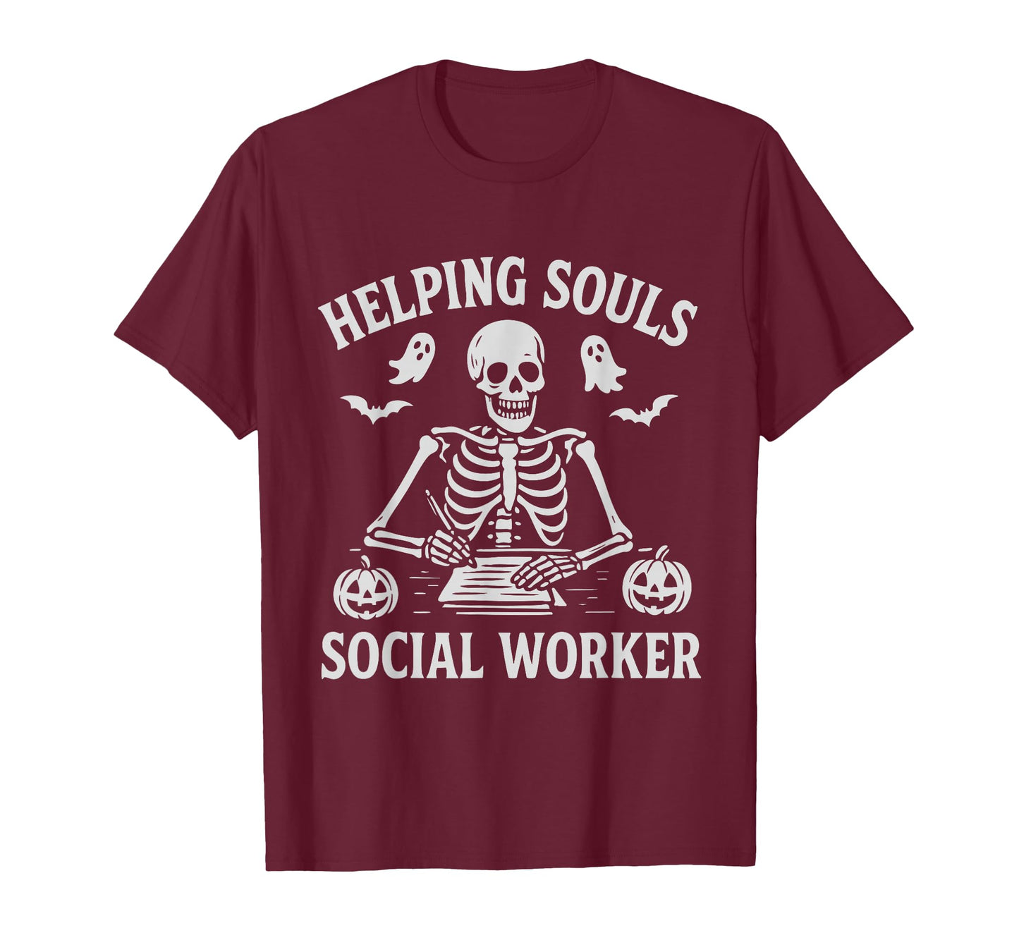 Helping Souls Social Worker Halloween Skeleton T-Shirt