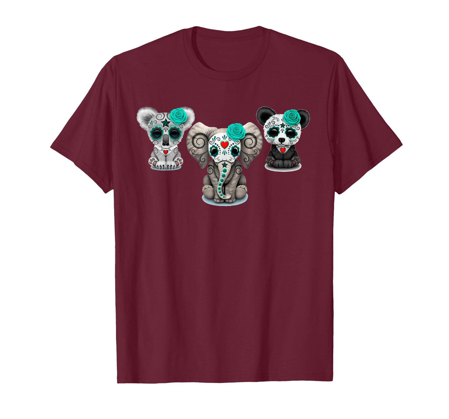 Cute Sugar Skull Animals Halloween T-Shirt