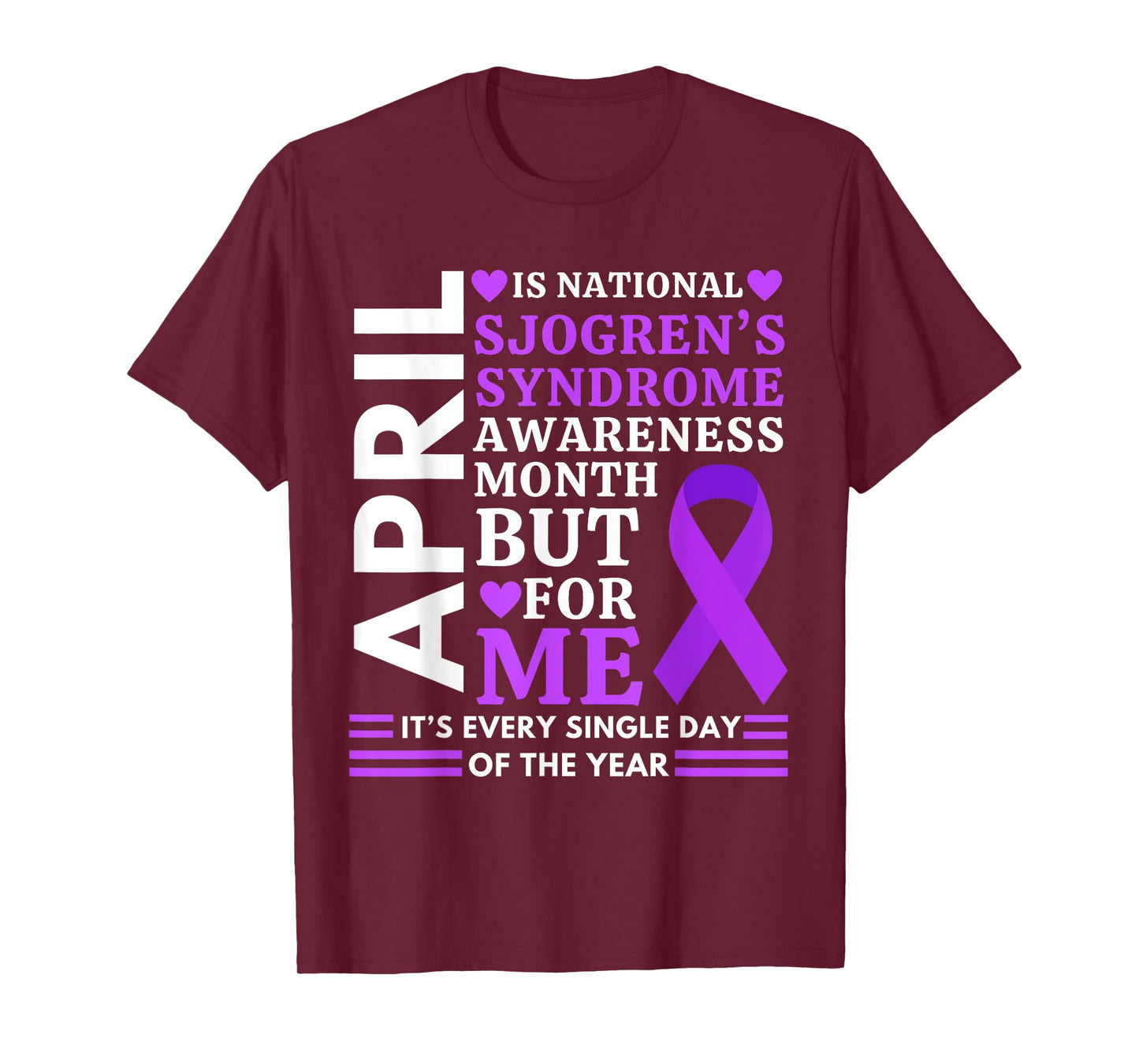 April Wear Purple Ribbon Sjögren's Syndrome Awareness T-Shirt
