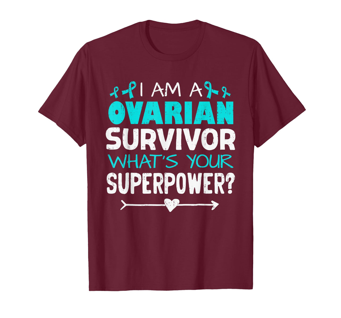 Ovarian Cancer Survivor Awareness Ribbon Teal Support T-Shirt