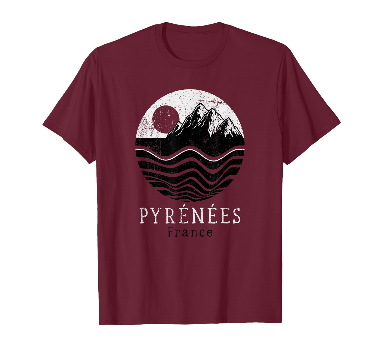 Pyrenees Vintage Mountains Hiking Camping France Retro T-Shirt