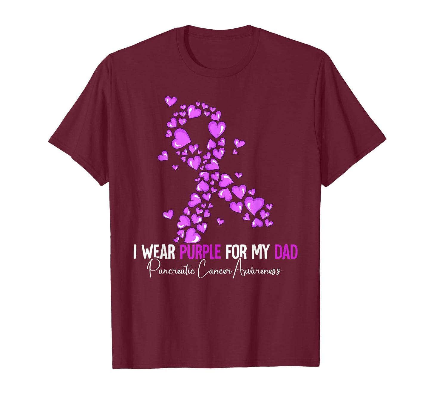 I Wear Purple For My Dad Pancreatic Cancer Awareness T-Shirt