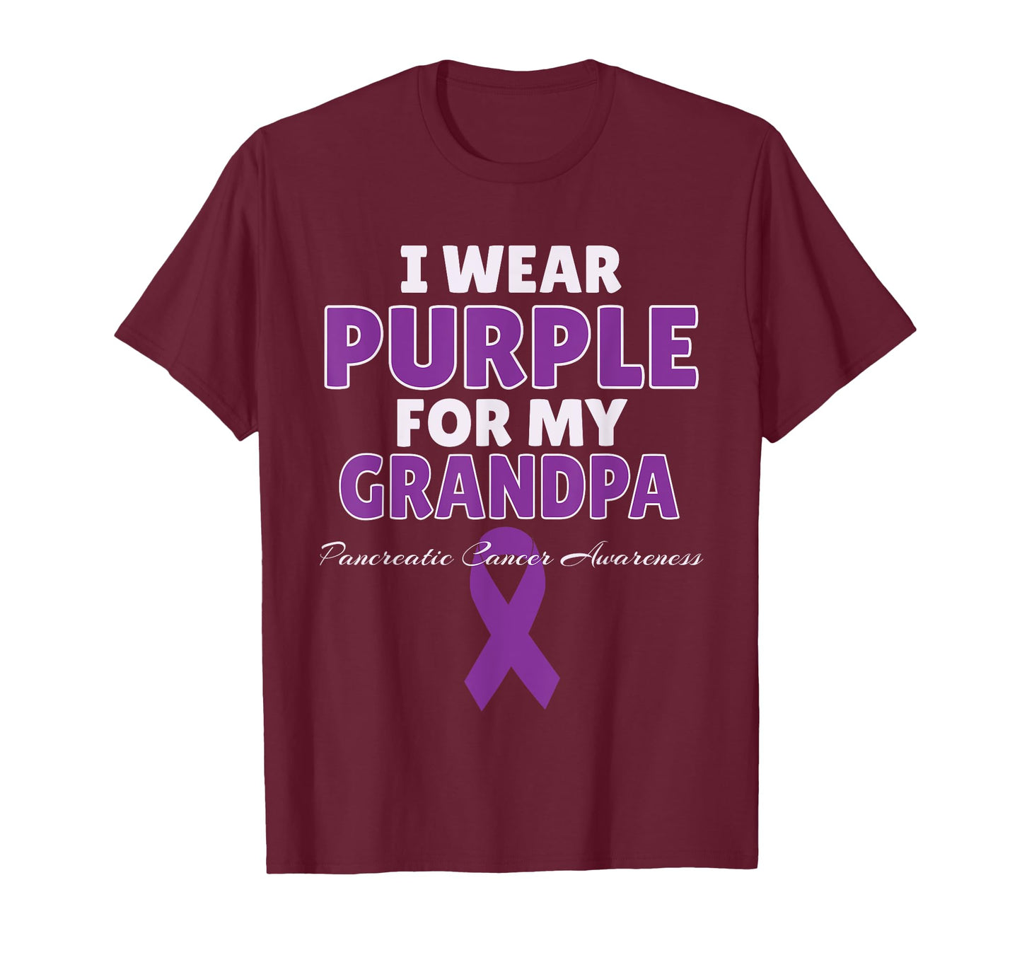 Pancreatic Cancer Awareness I Wear Purple For My Grandpa T-Shirt