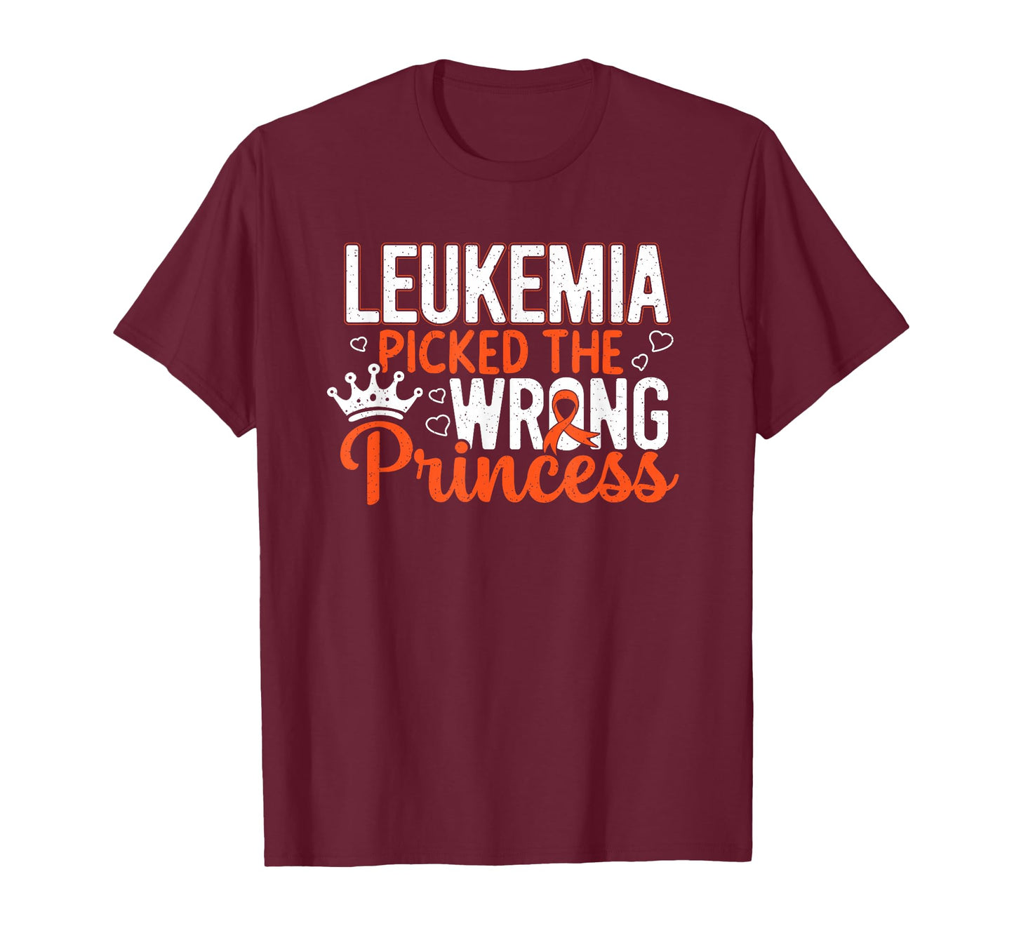 Leukemia Princess Orange Ribbon Awareness Survivor T-Shirt