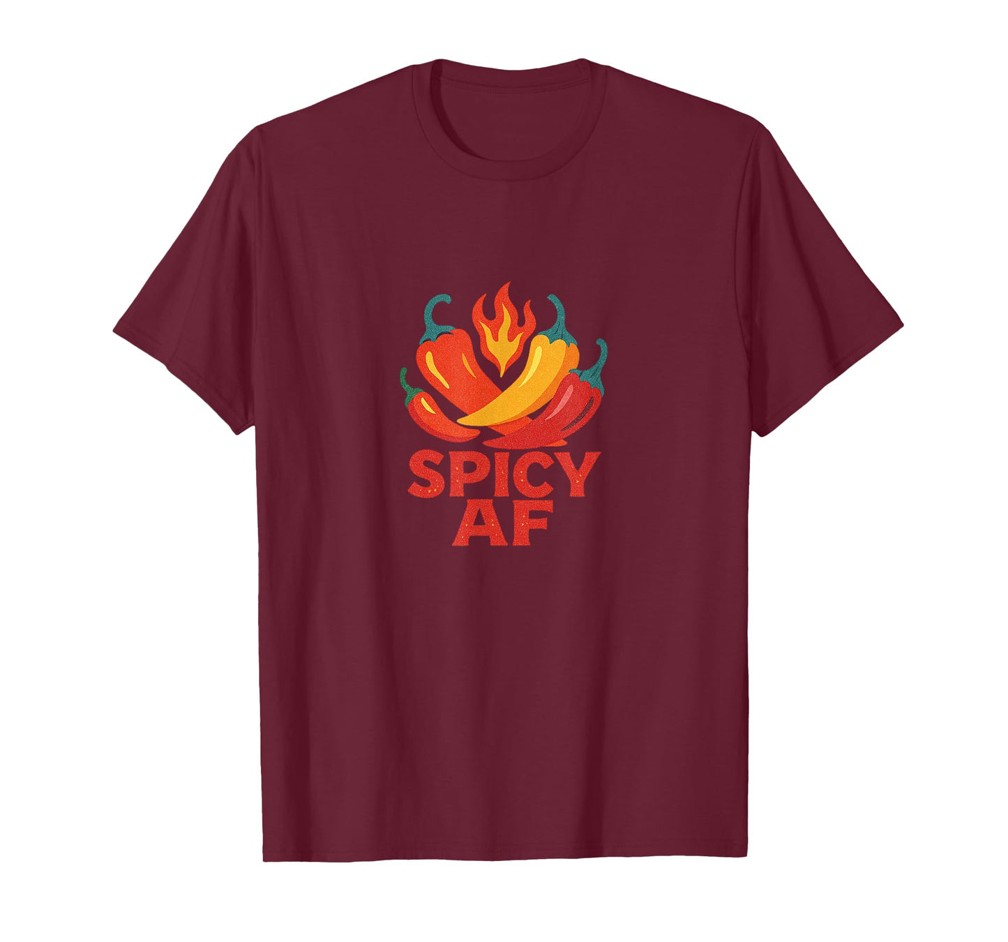 Spicy AF Hot Peppers Funny Fiery Foodie Heat Design T-Shirt