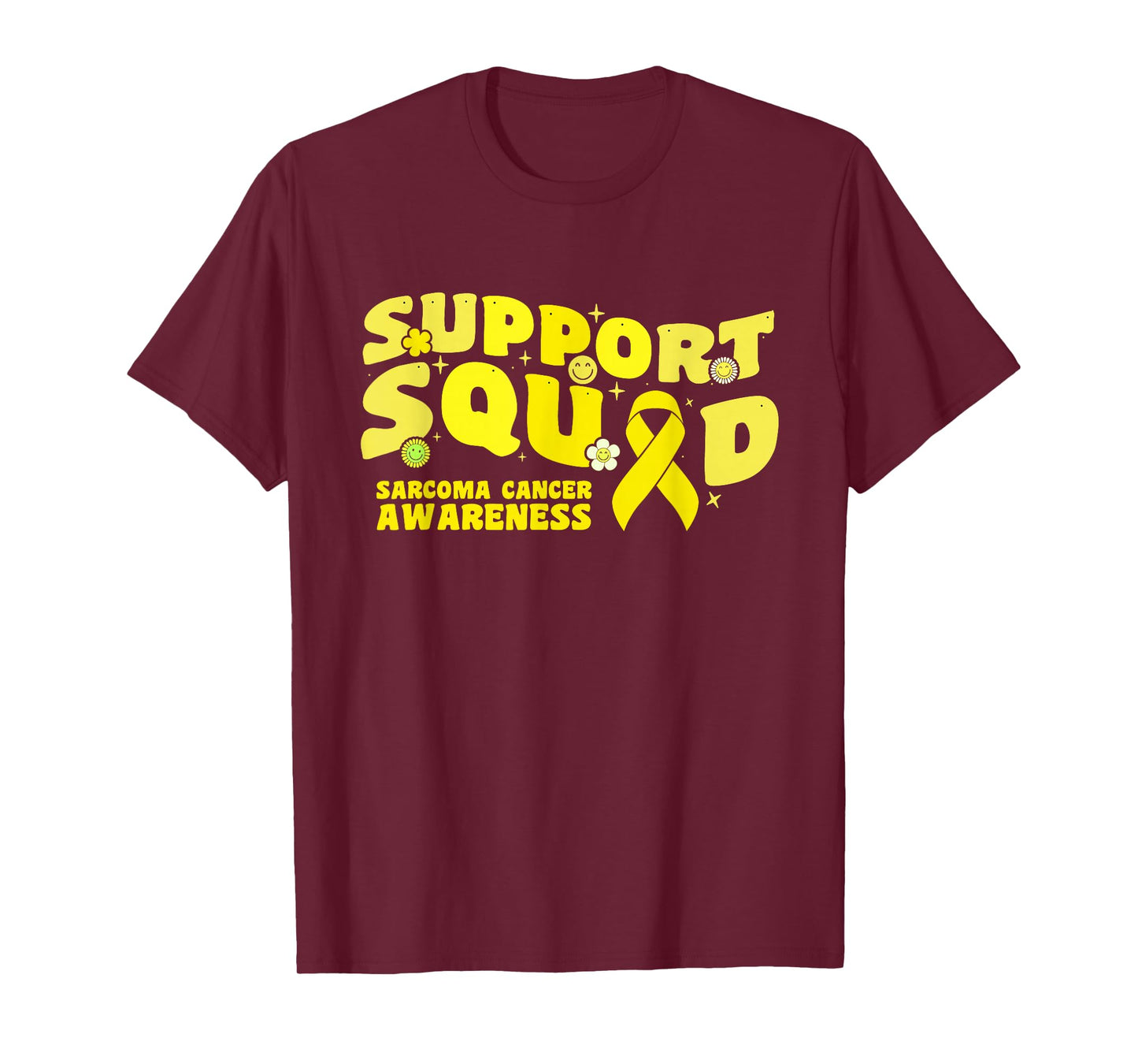 Support Squad Sarcoma Cancer Awareness Yellow Ribbon Fighter T-Shirt