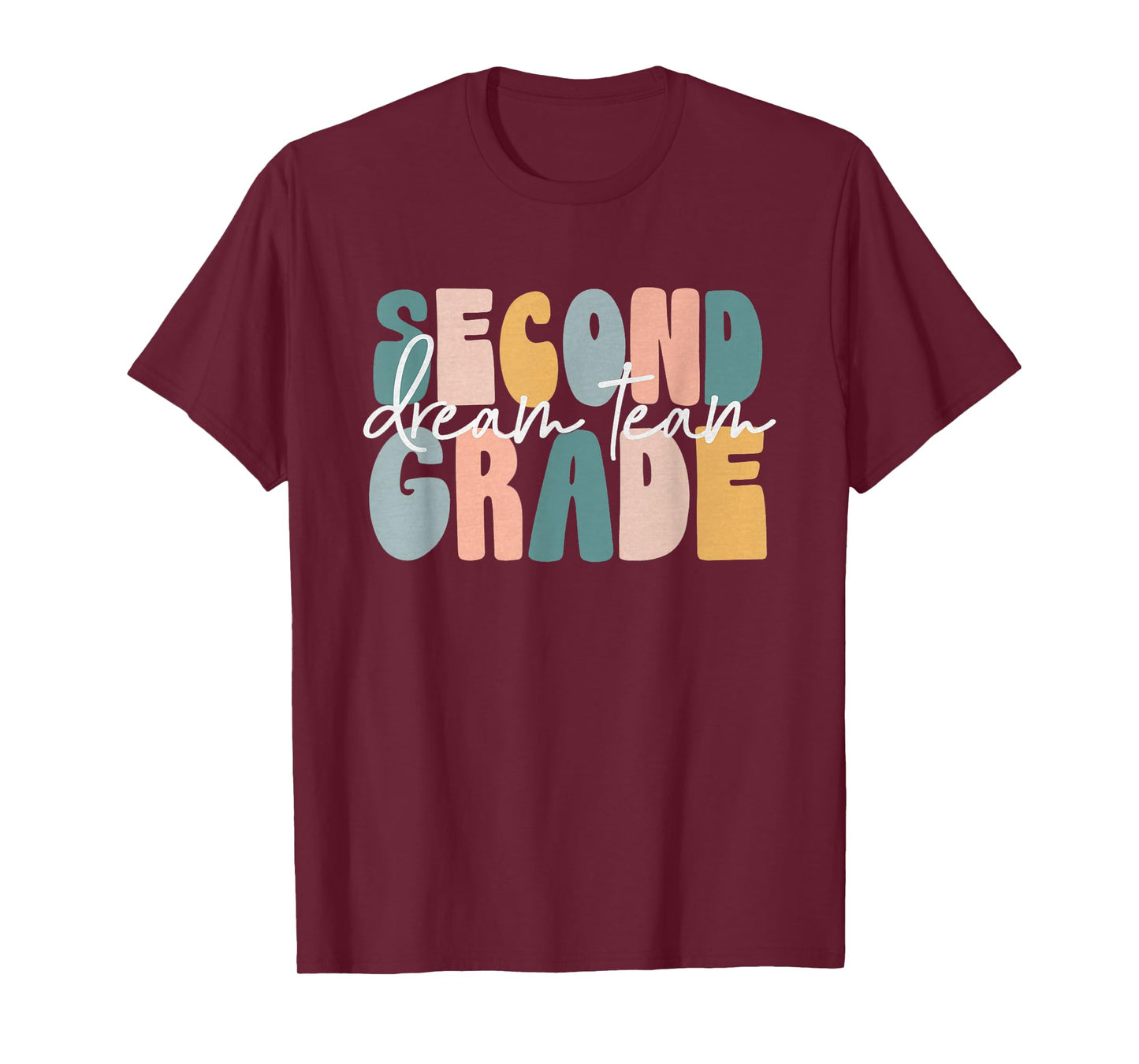 Second Grade Dream Team Retro Groovy Teacher Boys Girls T-Shirt