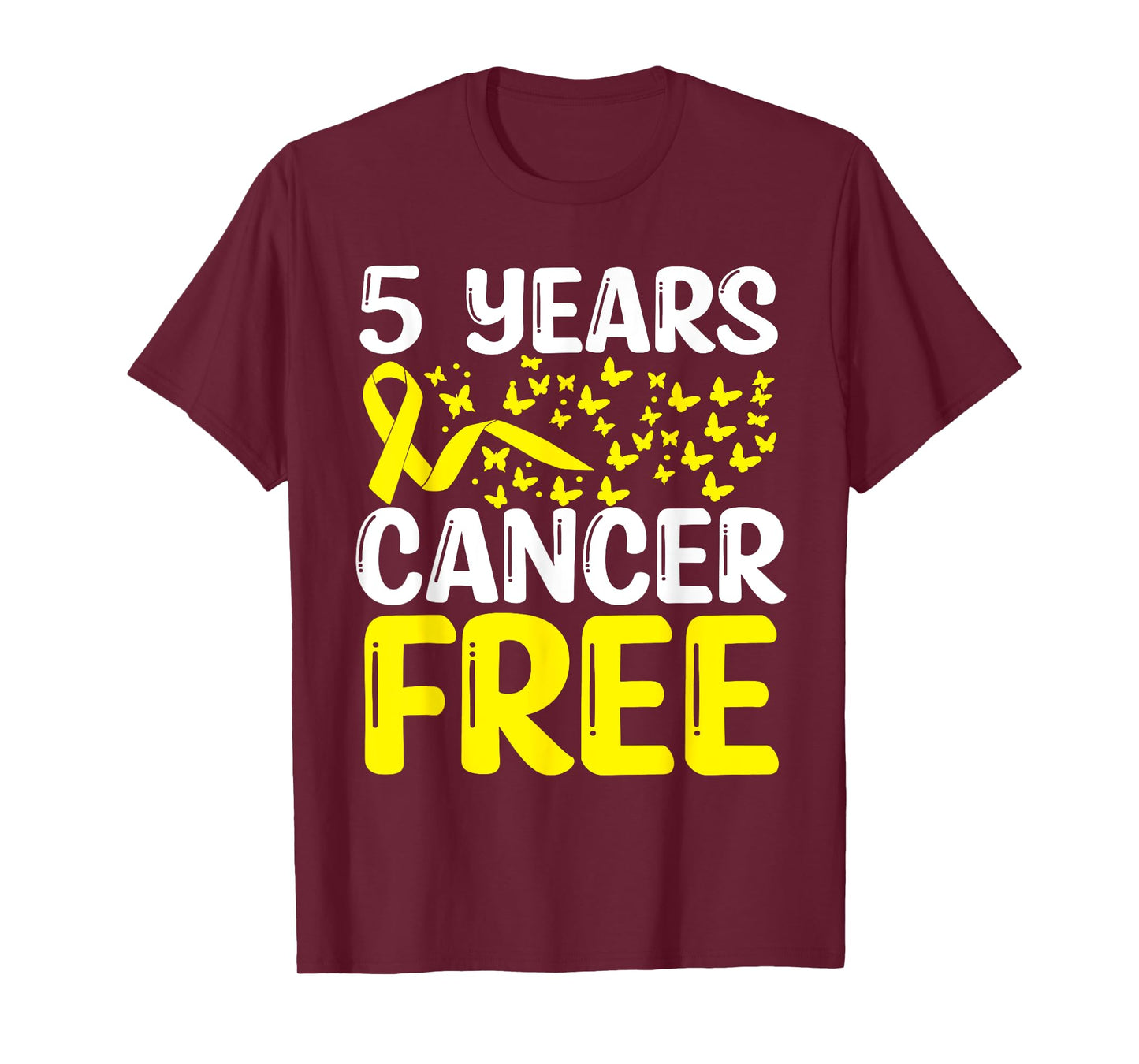5 Years Childhood Cancer Free Neuroblastoma Survivor Ribbon T-Shirt