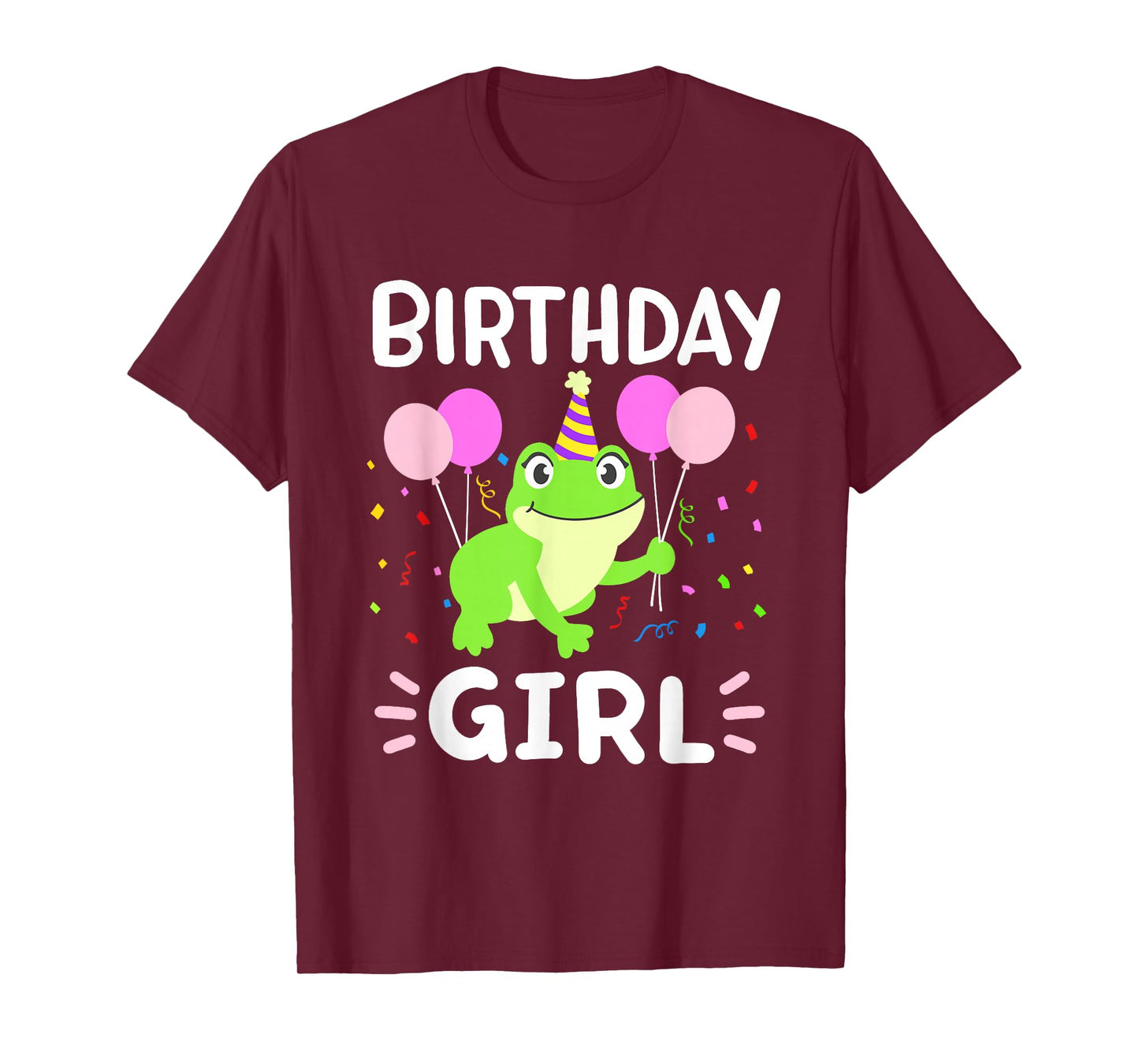 Cute Birthday Girl Frog Aesthetic Women Girls Kids Toddlers T-Shirt