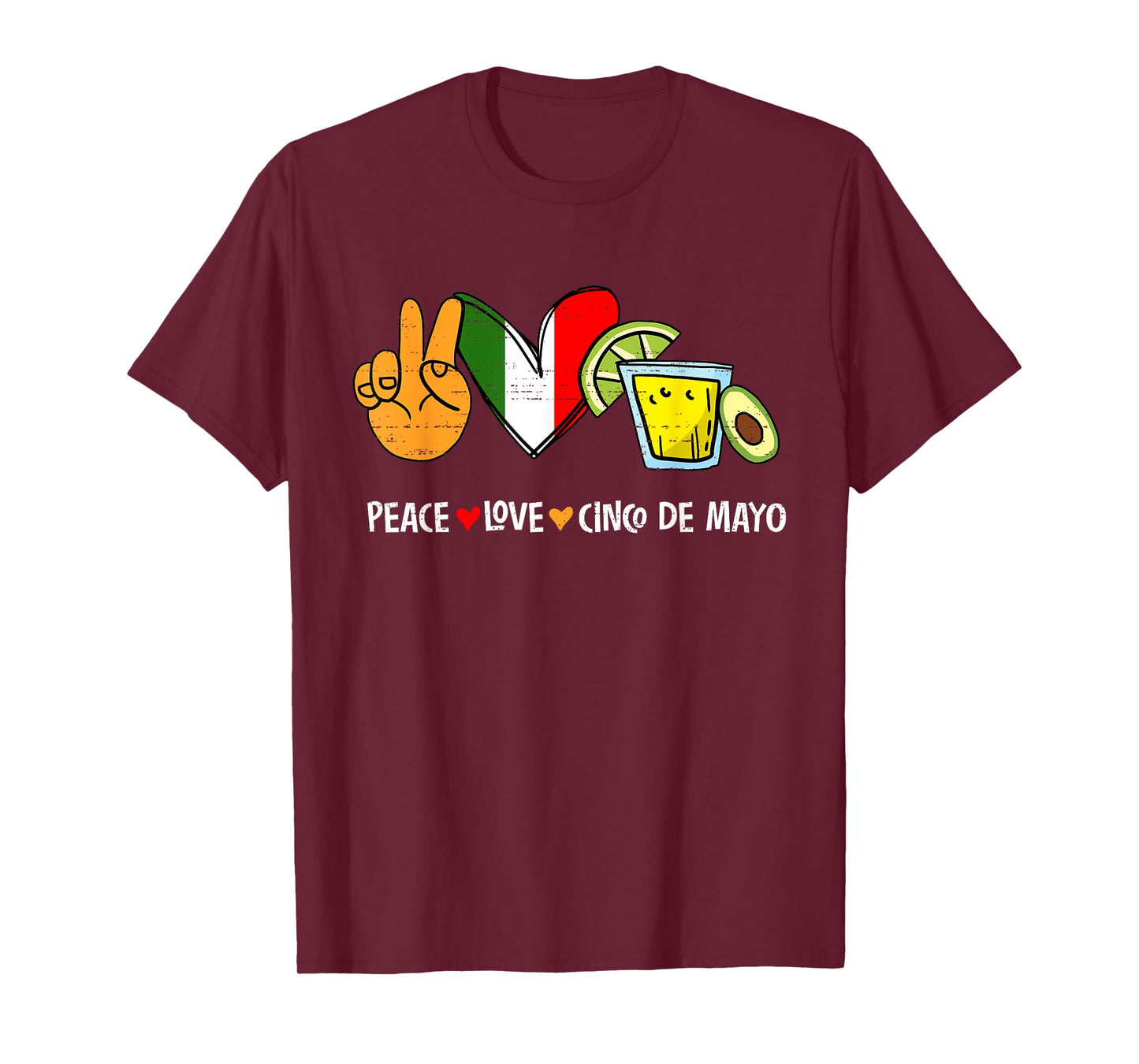 Peace Love Cinco de Mayo Party Drinking Fiesta Mexican Women T-Shirt