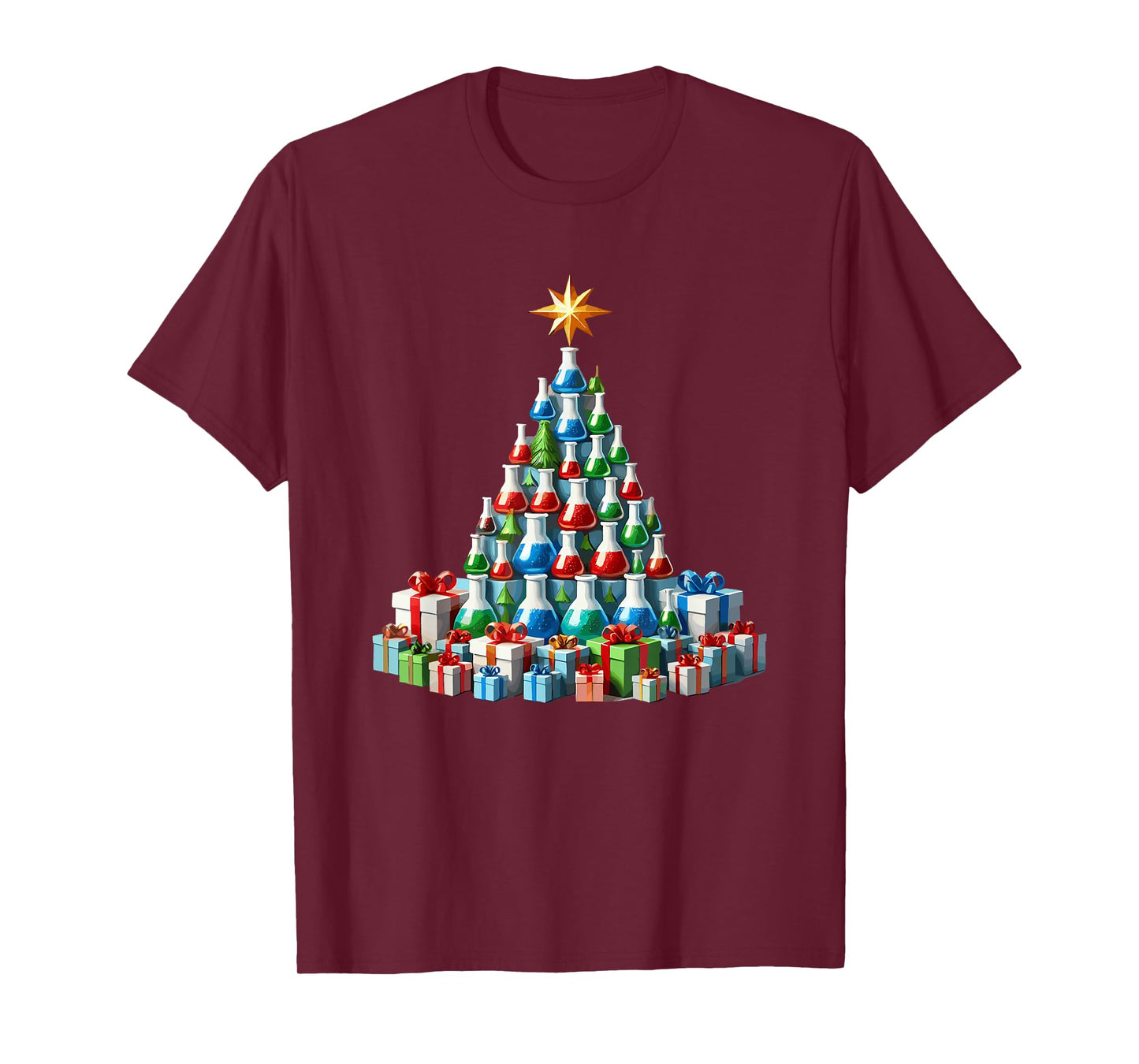 Christmas Tree Chemistry Beaker Scientist Science Chemist T-Shirt