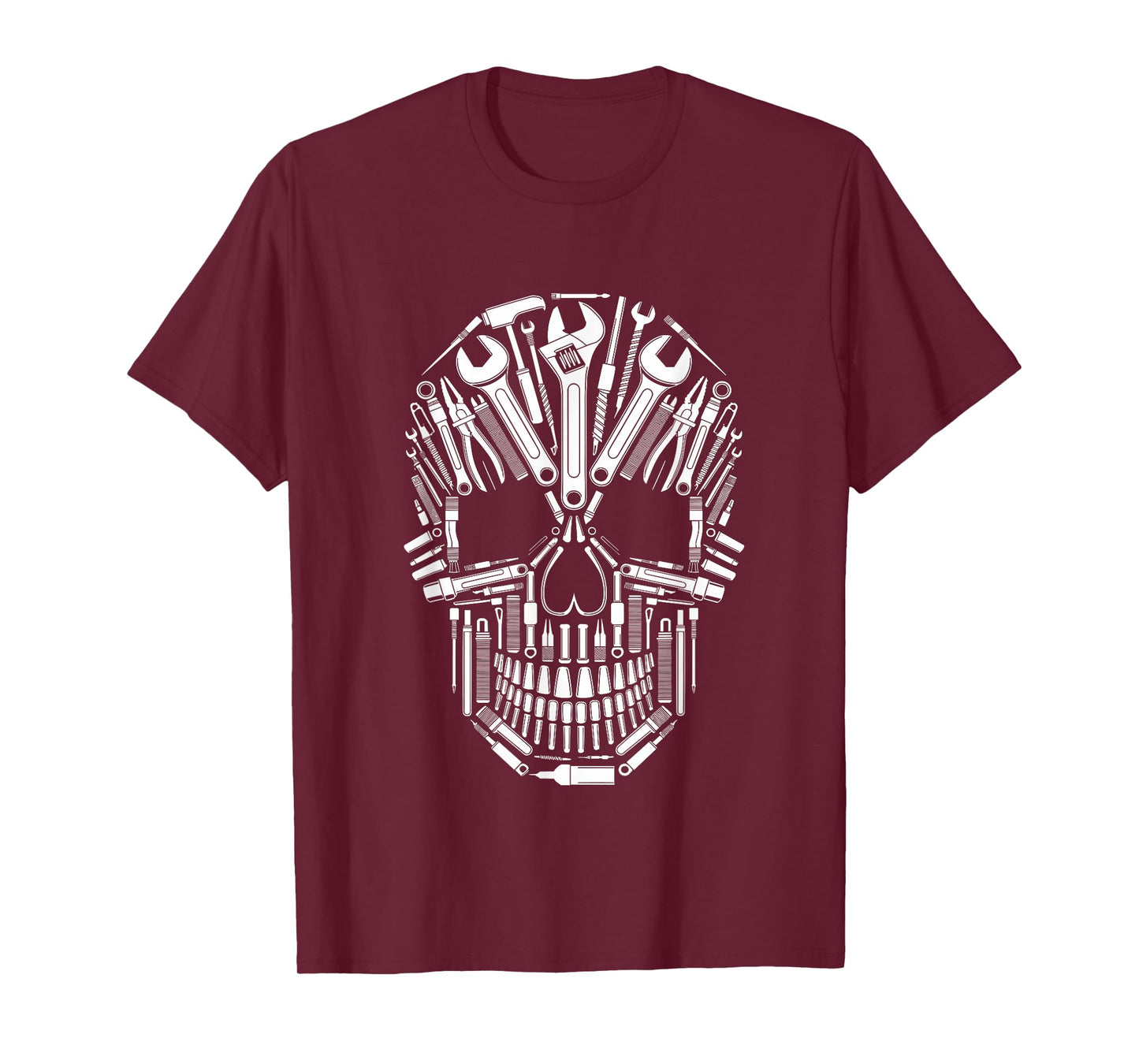 Skeleton Skull Car Mechanic Tools Garage Halloween Costume T-Shirt