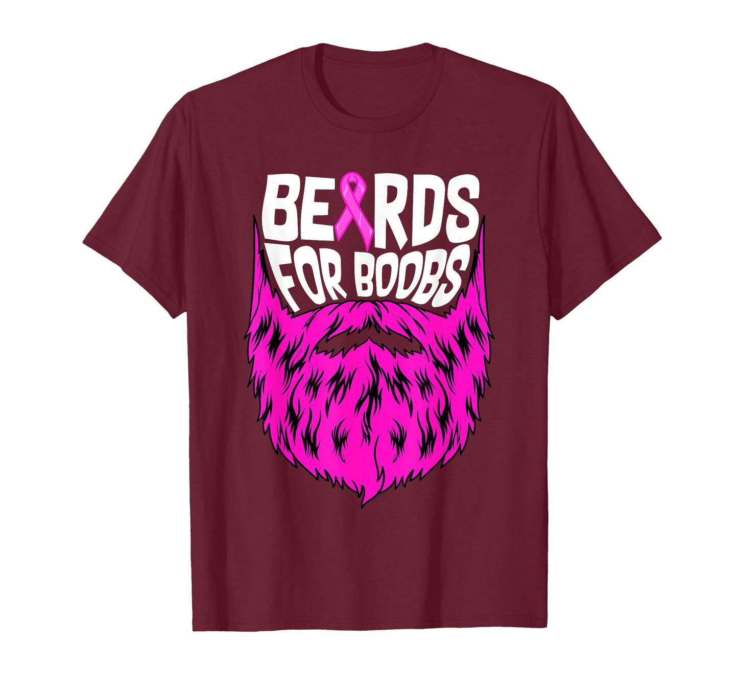 Beards For Boobs Breast Cancer Awareness Support Men T-Shirt