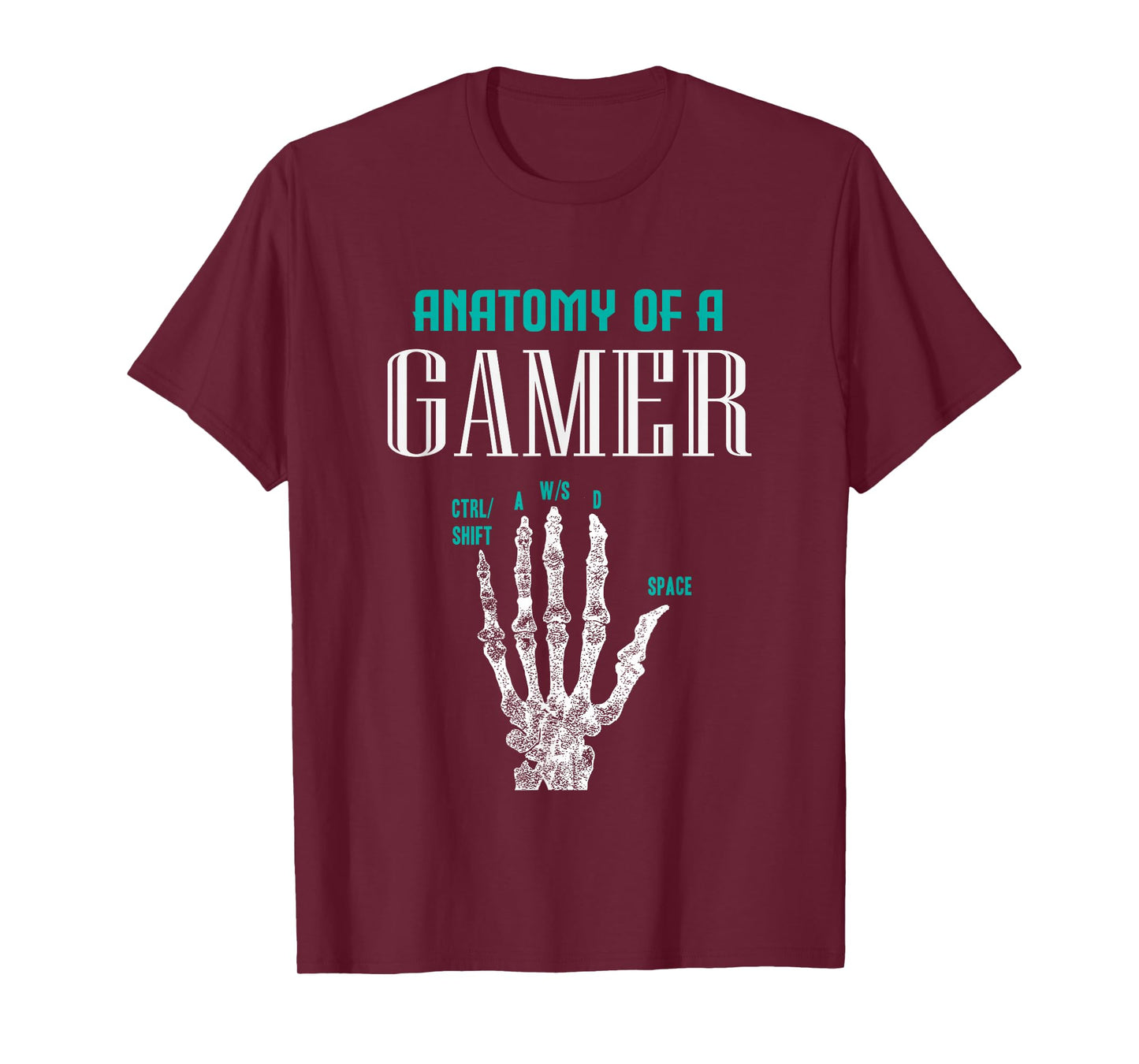 Anatomy of A Gamer Skeleton Hand Funny T-Shirt