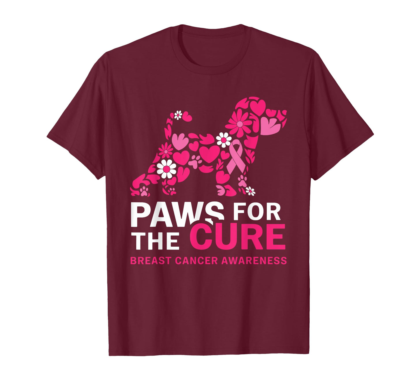 Paws For The Cure Pink Beagle Breast Cancer Awareness Month T-Shirt
