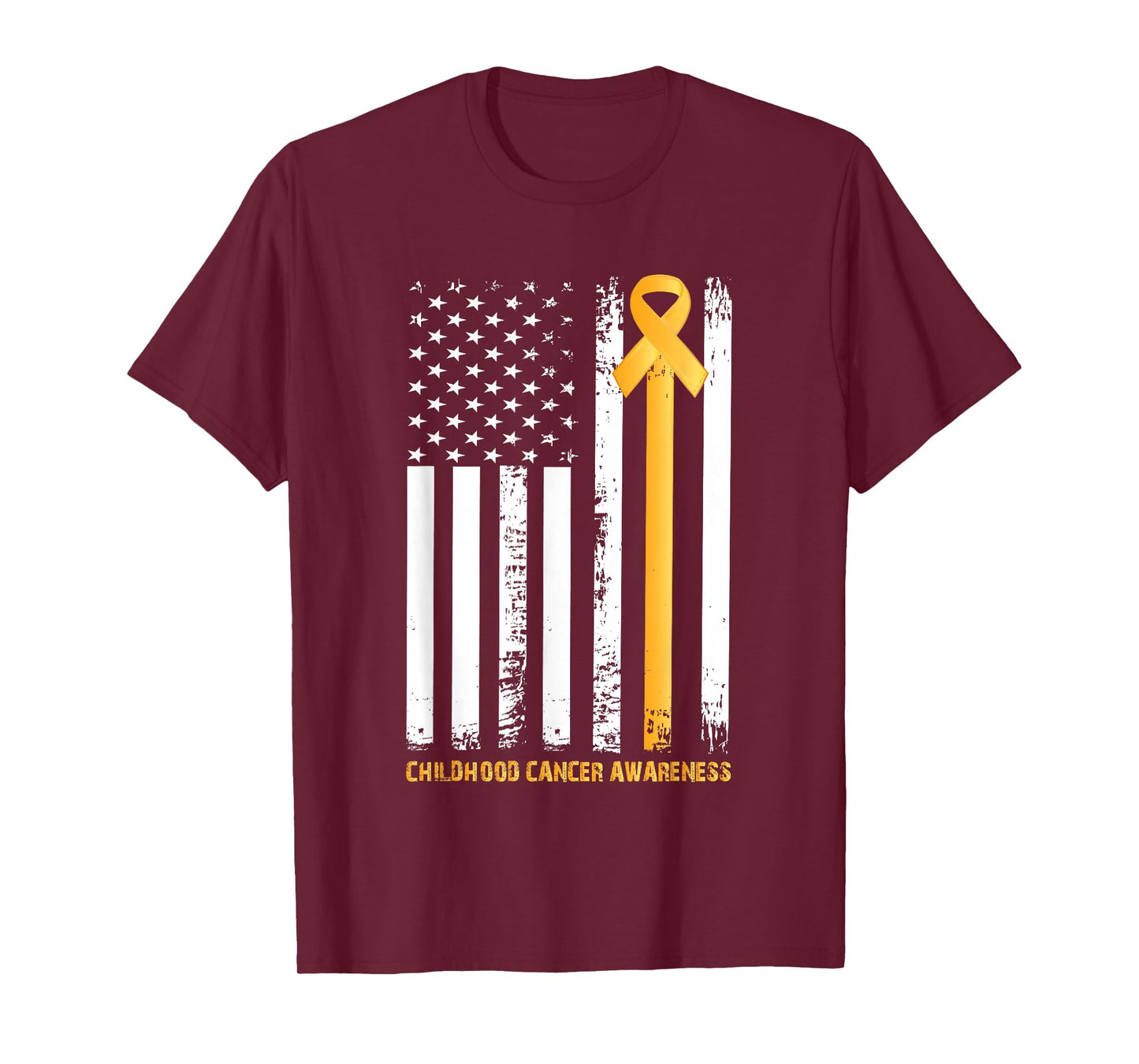 ribbon in a flag, Childhood cancer awareness T-Shirt
