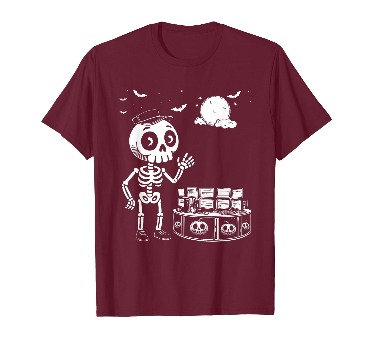 Funny borse Trading Skeleton for Halloween Spooky Season, T-Shirt