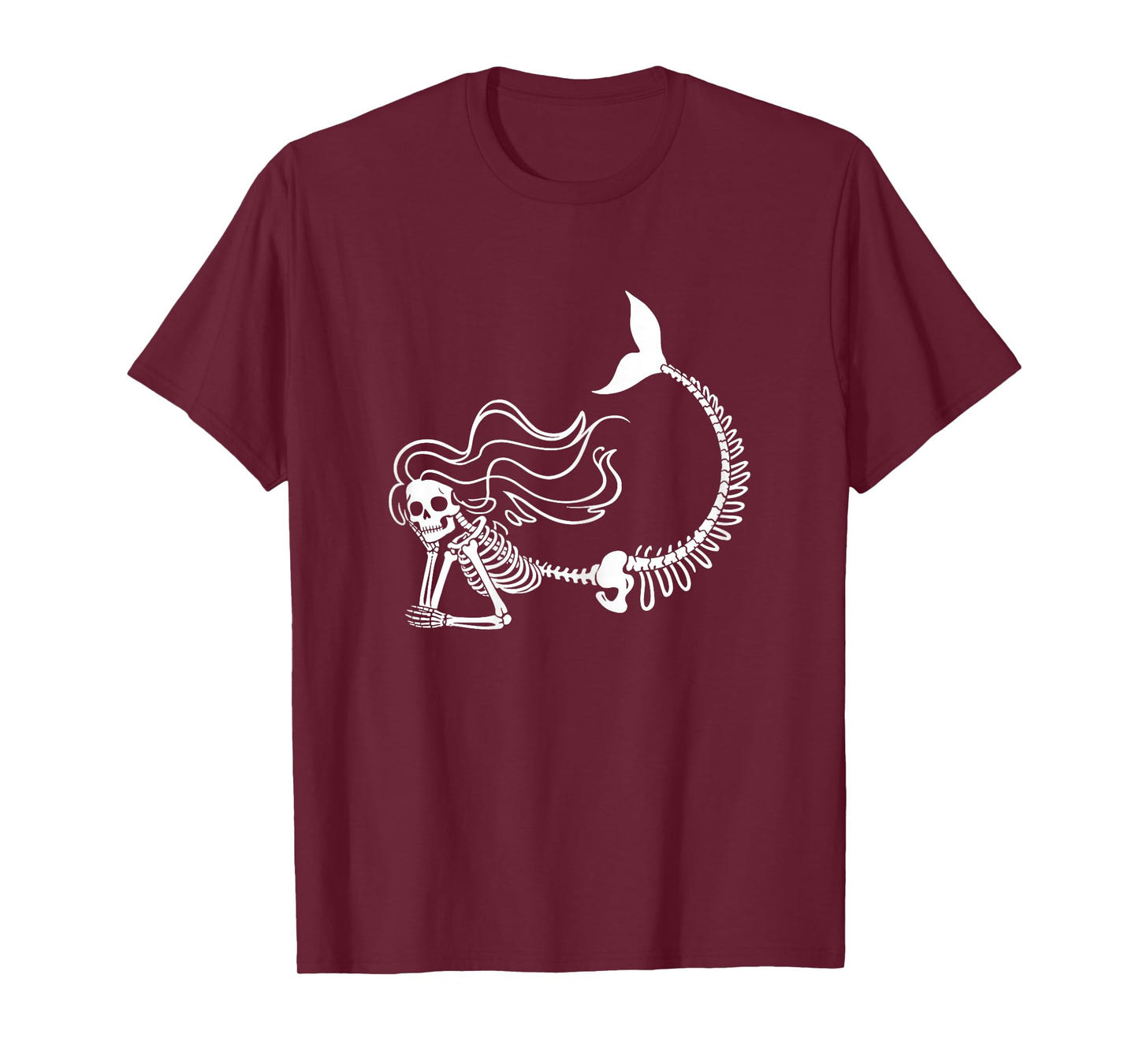 Cute Mermaid Skeleton Halloween Costume Women Girls Kids T-Shirt