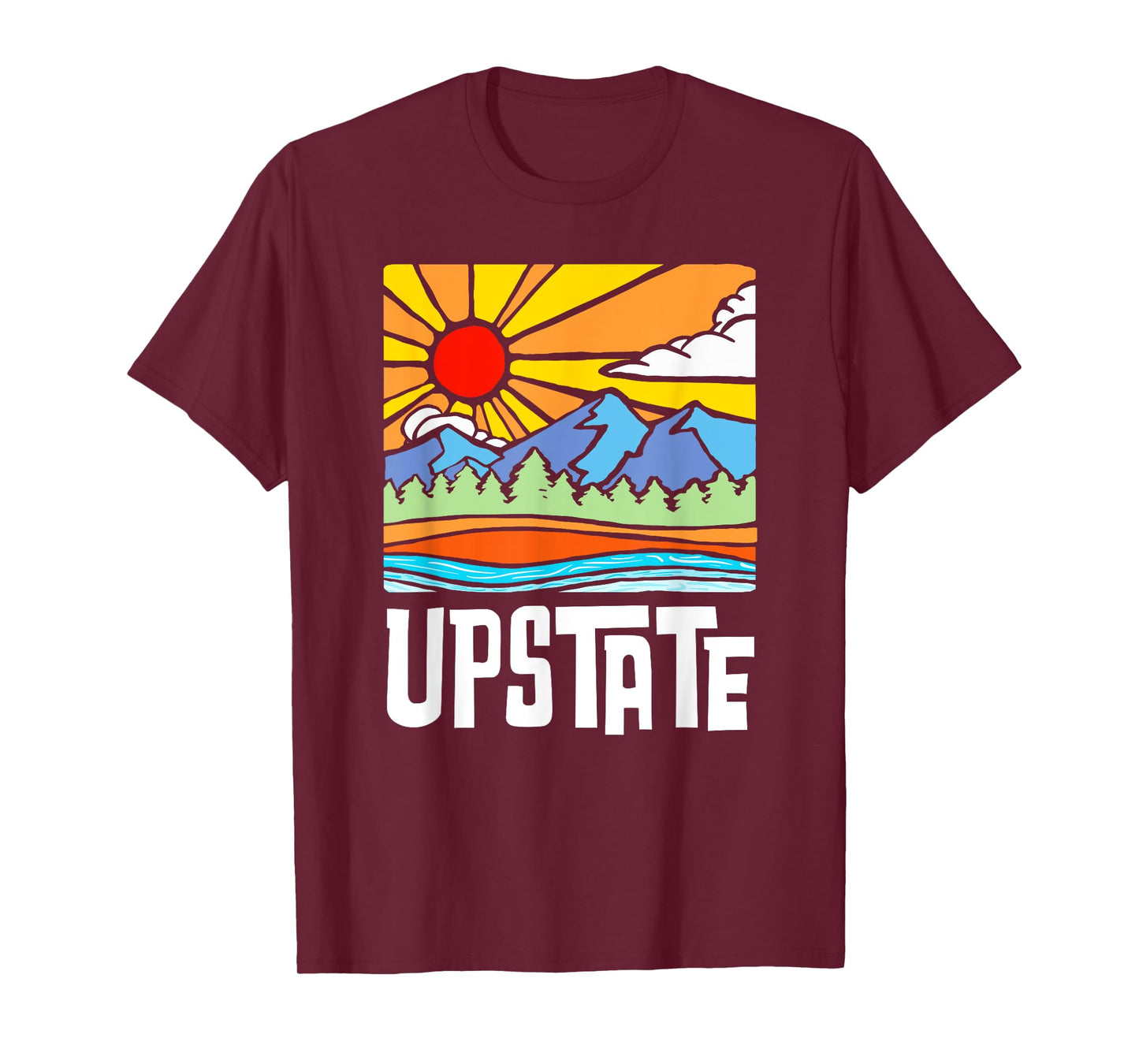 Upstate New York Artistic Nature & Mountains Vintage Graphic T-Shirt