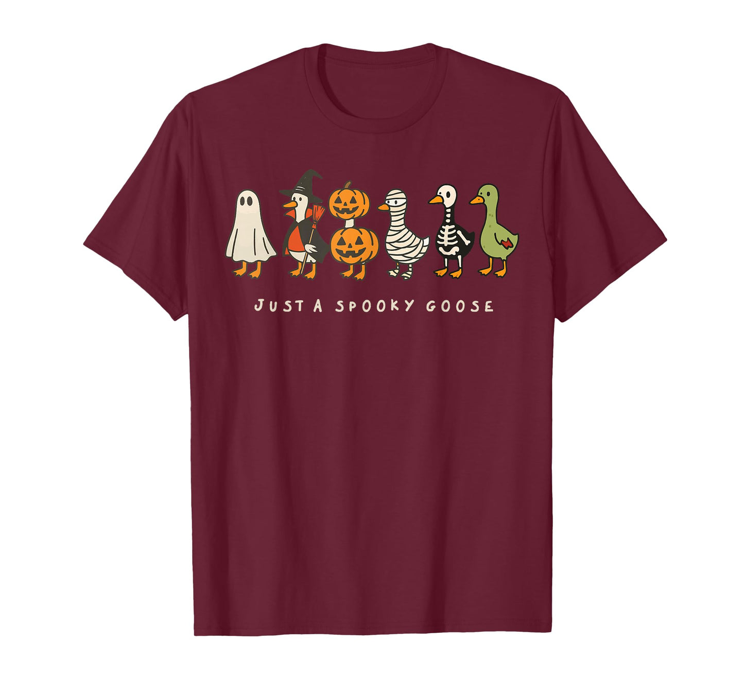 Just A Spooky Goose Funny Goose in Halloween Costumes Kids T-Shirt