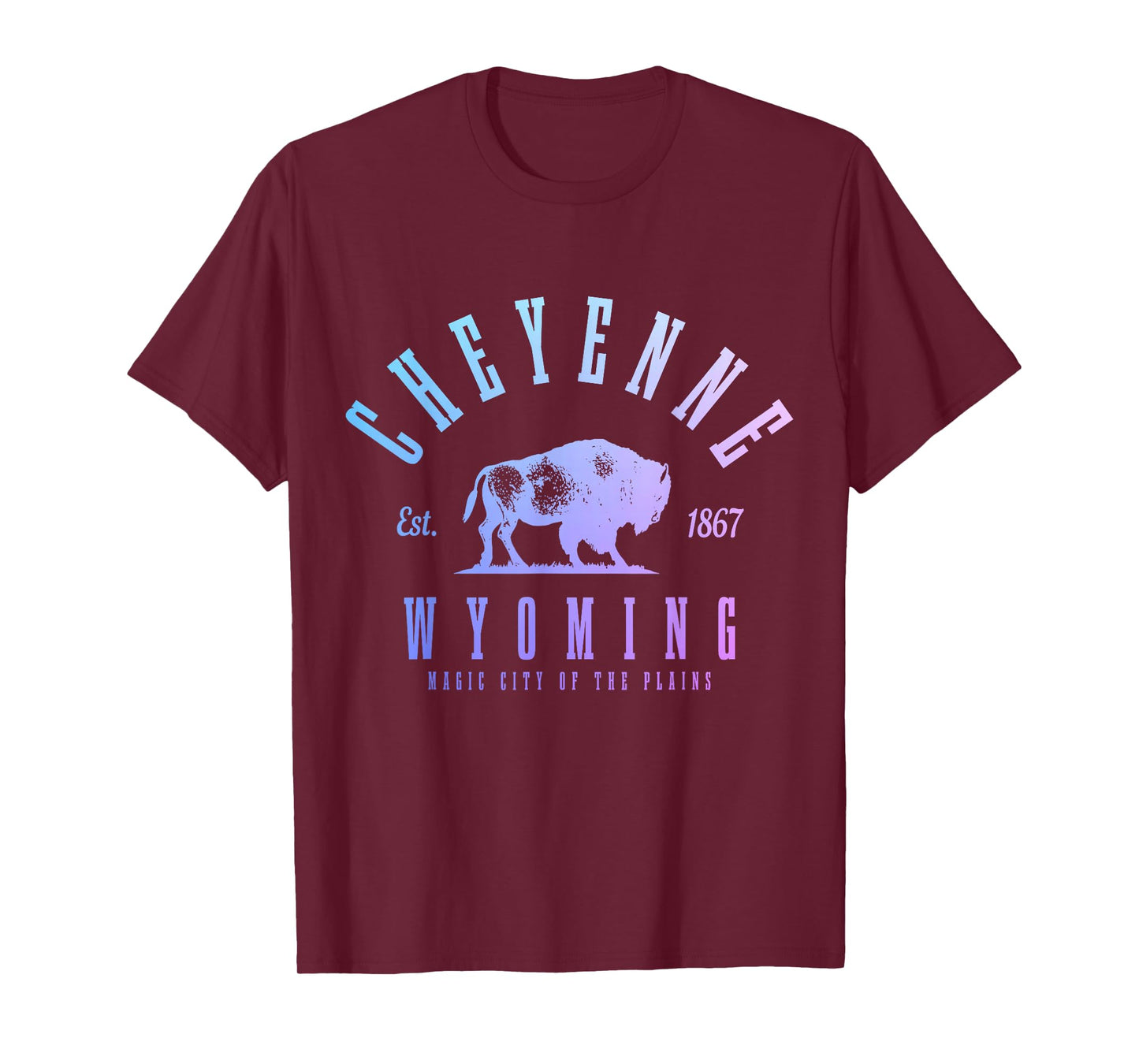 Cheyenne Wyoming, Est. 1867 Cowboy State Bison Vintage Pride T-Shirt