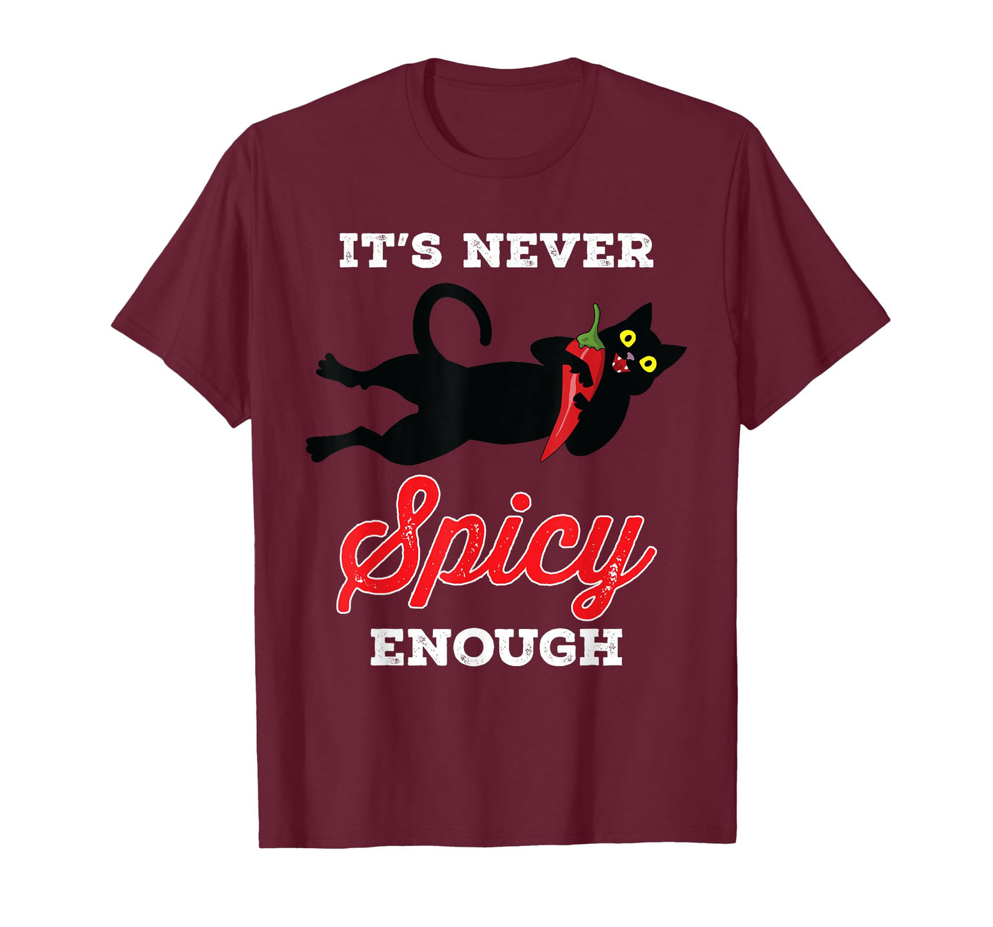Mexican Spicy Food Shirt Hot Chili Red Pepper Black Cat T-Shirt