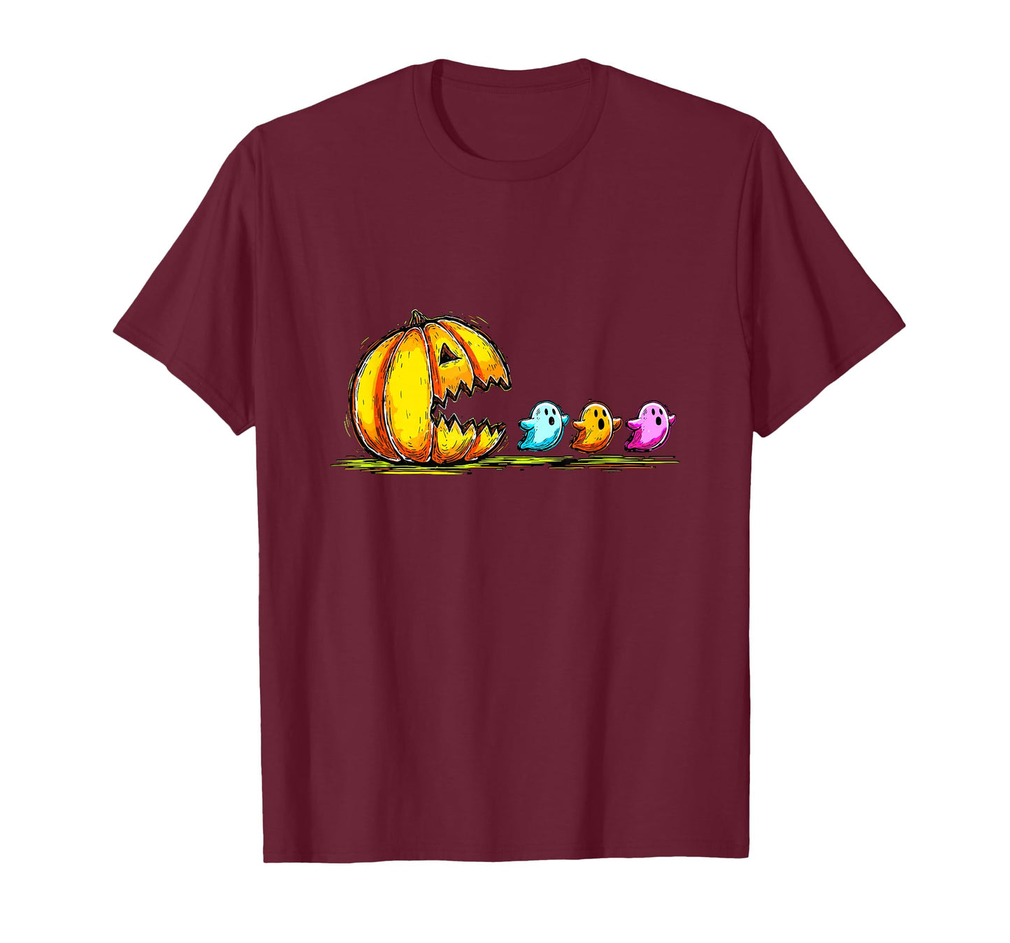 Pumpkin Chasing Ghost Halloween Pumpkin Boo Spooky Season T-Shirt