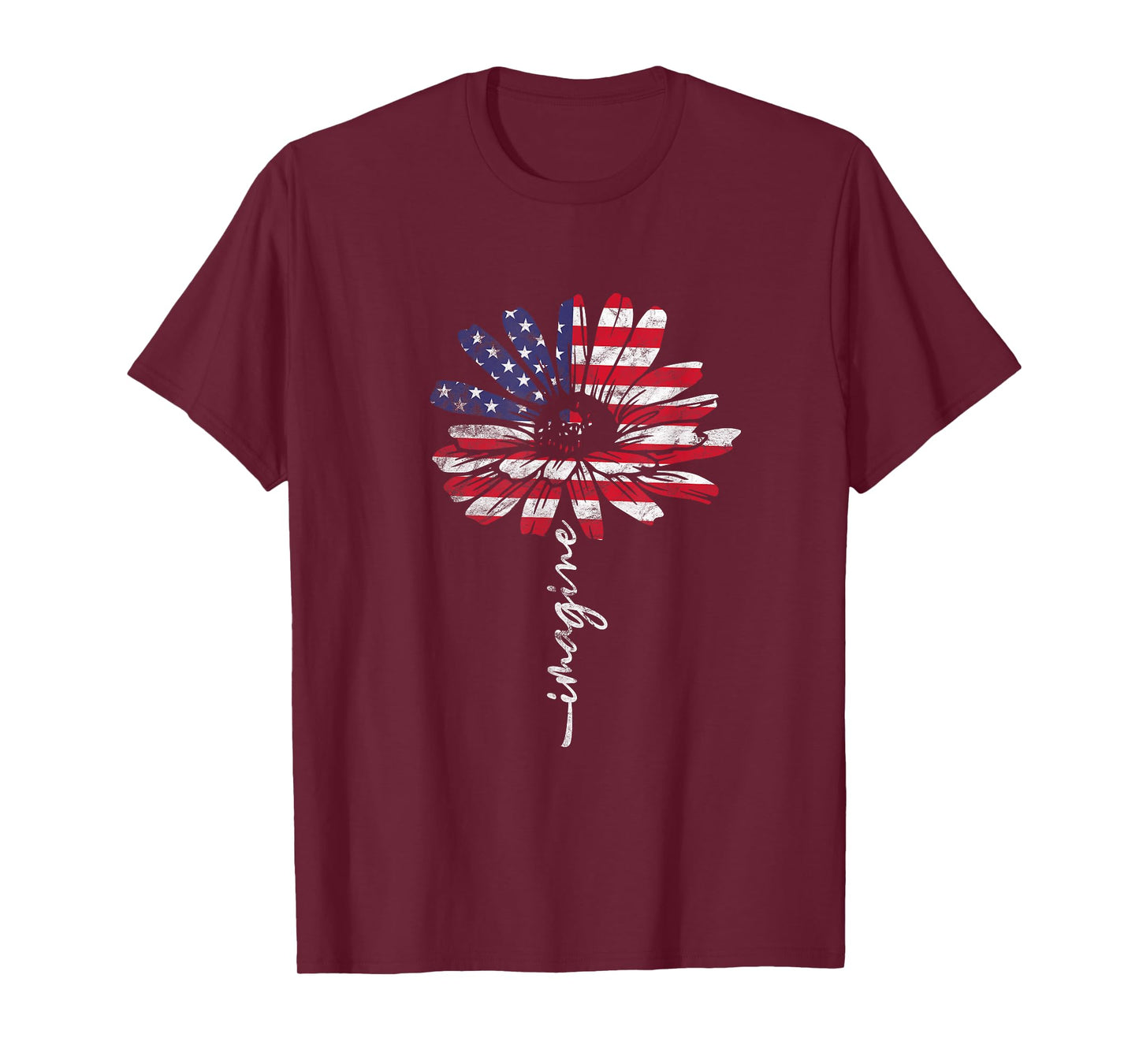 Daisy USA American Flag 4th of July Patriotic Flower Vintage Women Kids Men T-Shirt