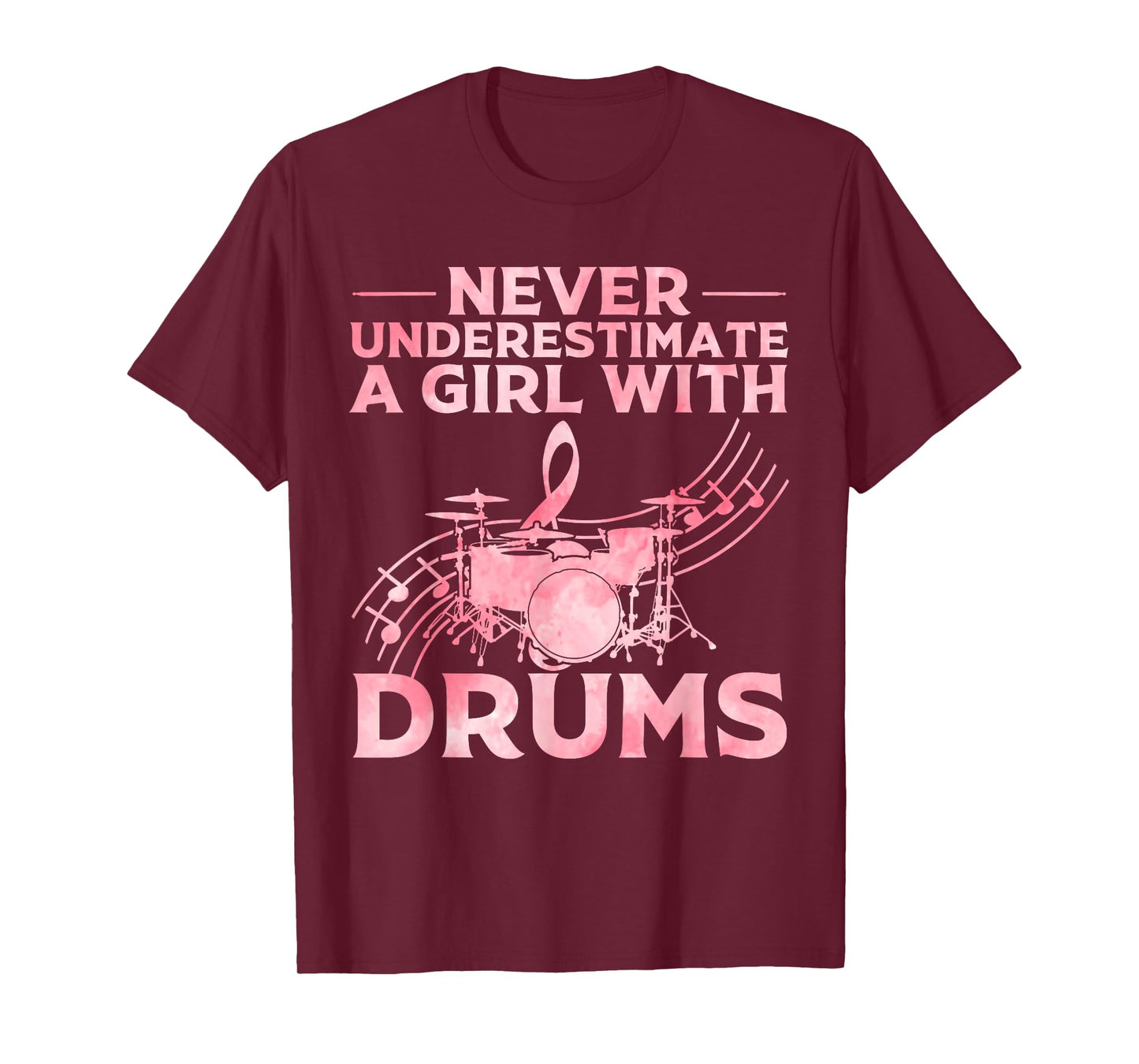 Funny Drummer Art For Girls Women Drumming Drum Set Drummer T-Shirt