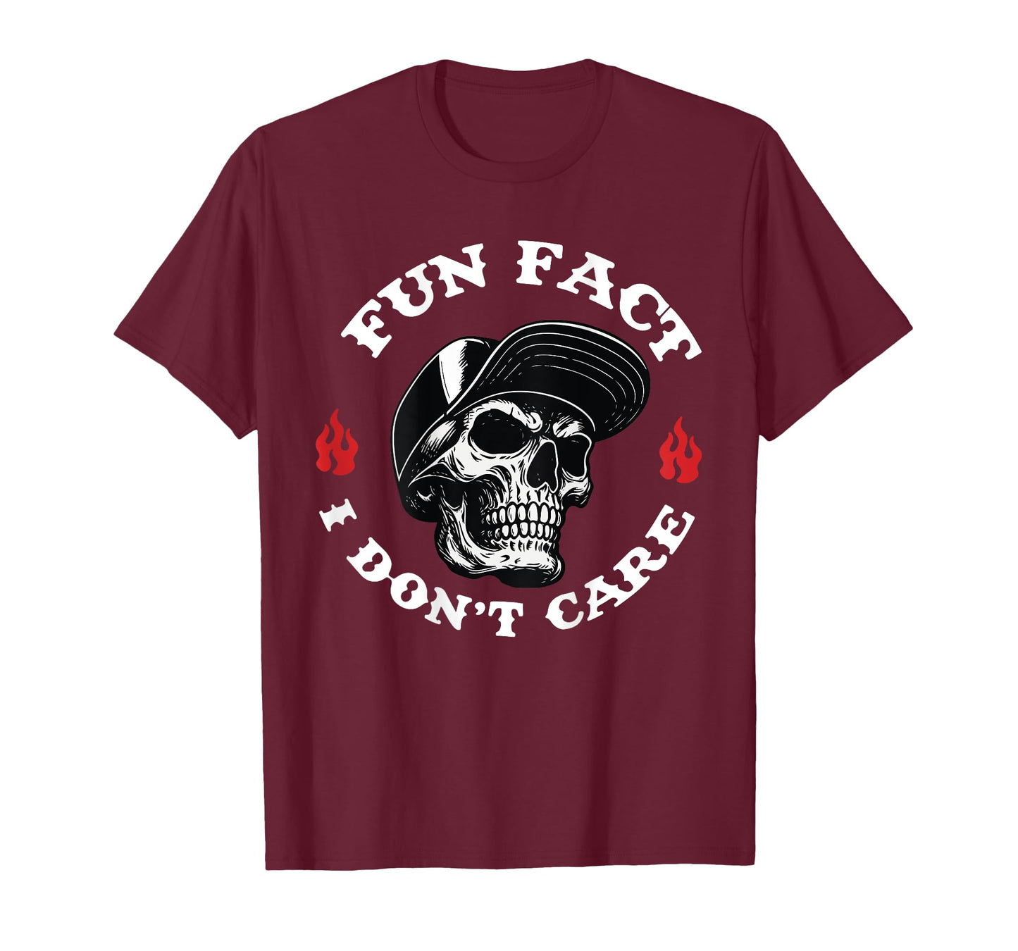 Fun Fact I Don't Care Skull (ON Back) T-Shirt
