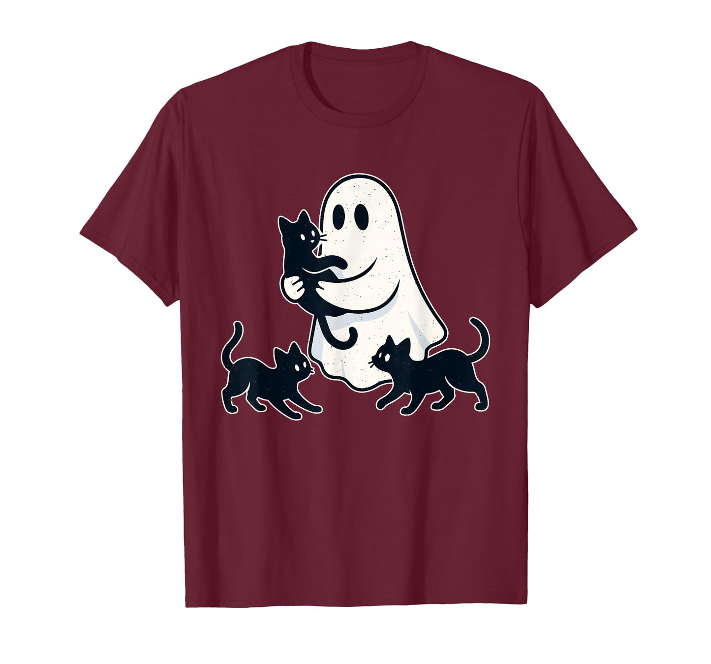 Ghost Pet Black Cat Halloween Kitten Lover Feline Spooky T-Shirt
