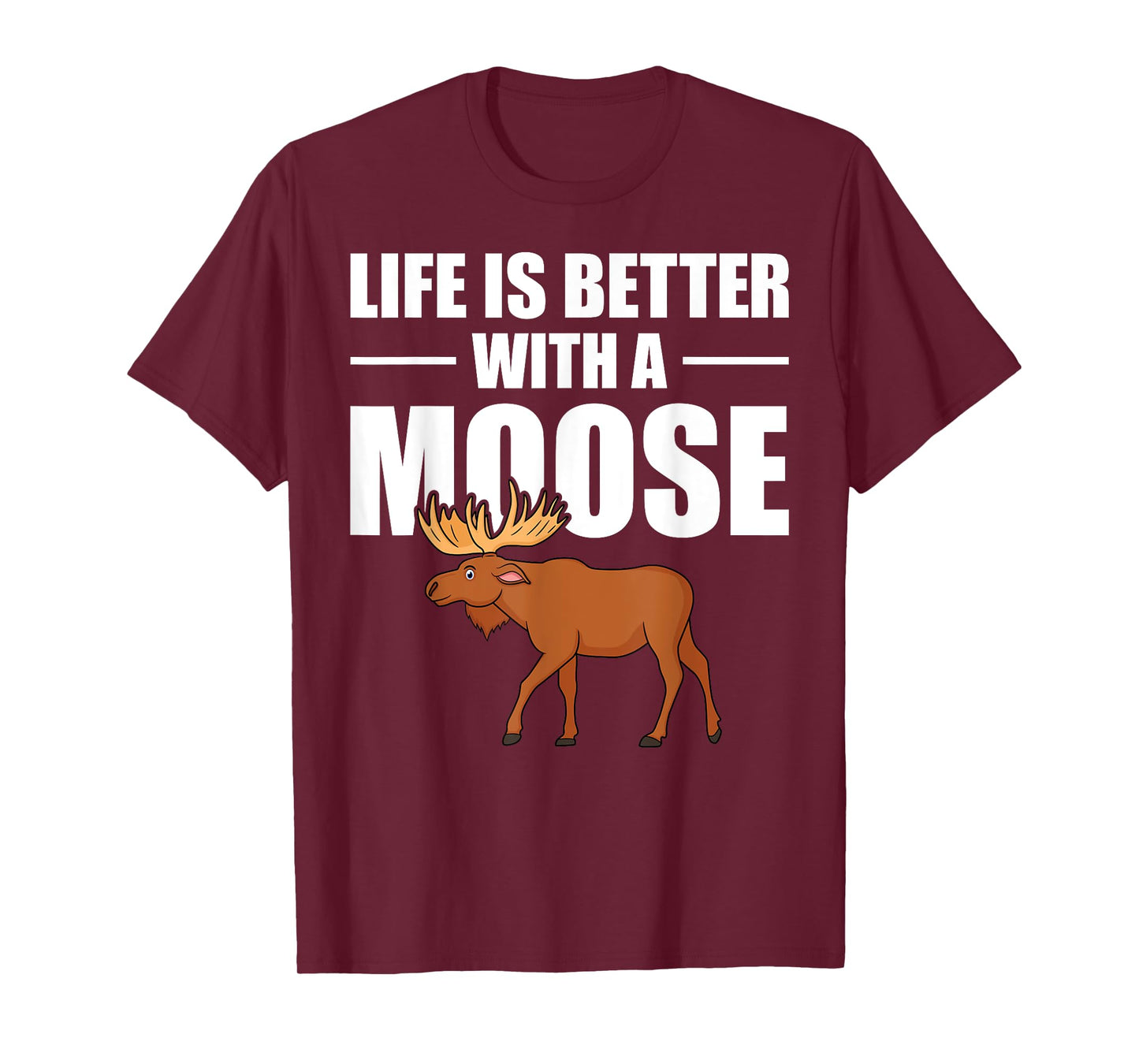 Funny Moose Design For Men Women Boys Mammal Animal Apparel T-Shirt, Black
