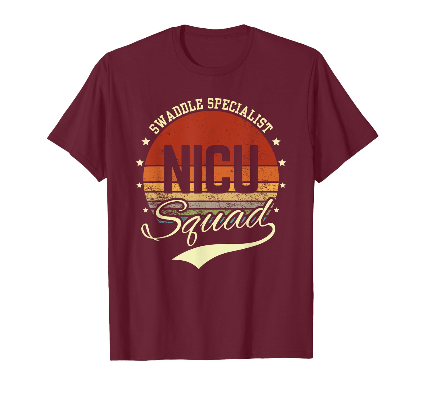 Swaddle Specialist NICU Mother Baby Nurse Retro NICU Squad T-Shirt