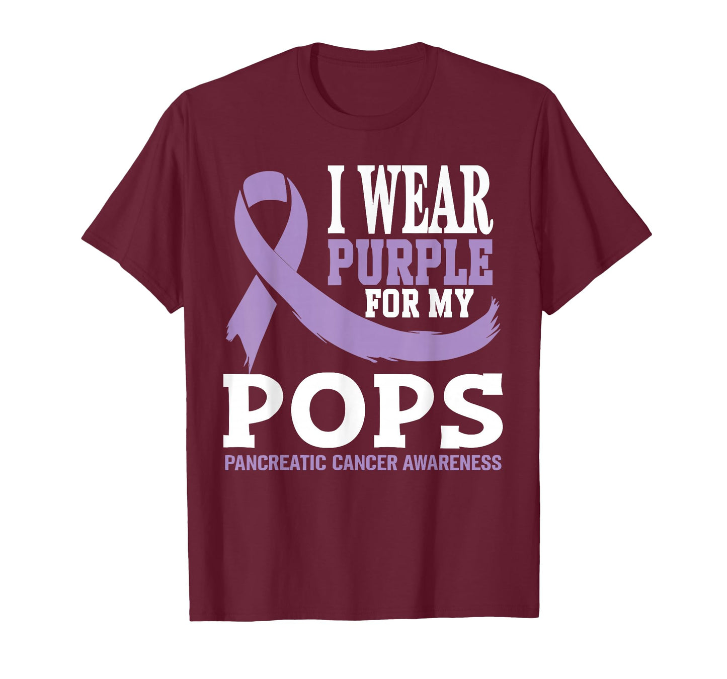 I Wear Purple For My Pops Pancreatic Cancer Awareness T-Shirt