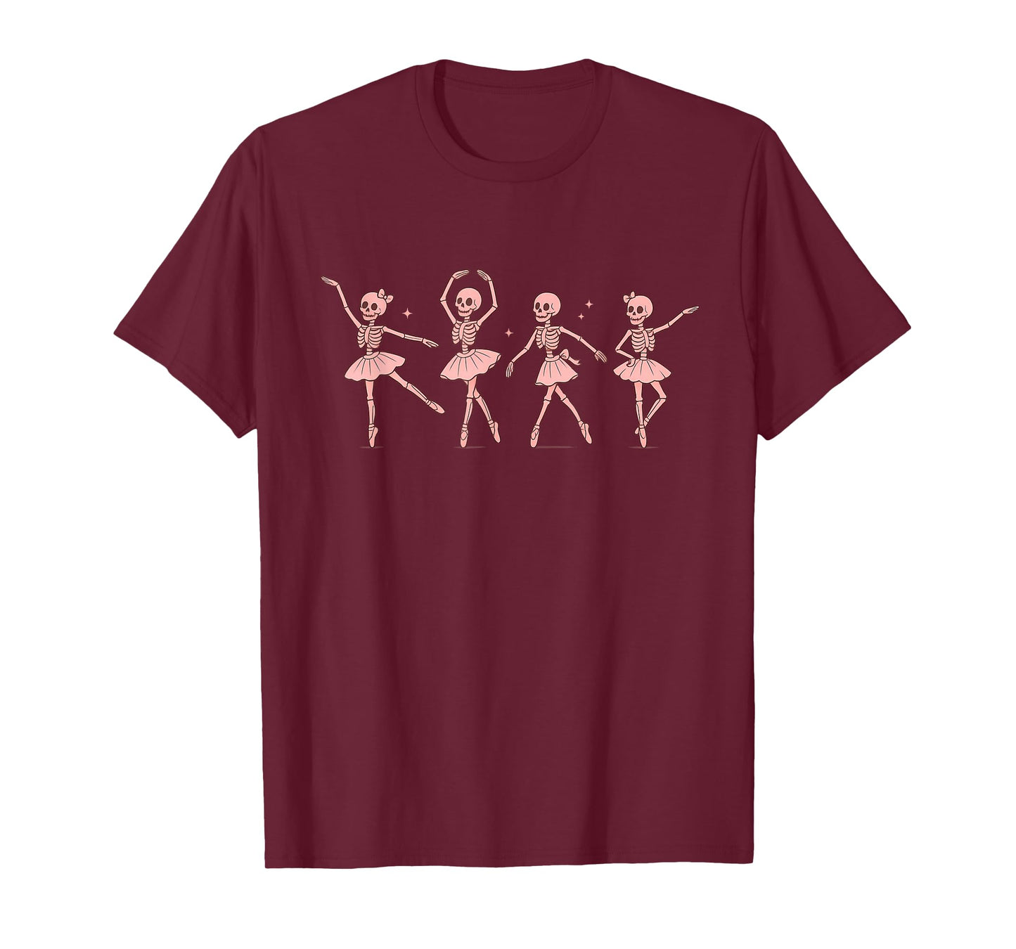 Pink Ballet Skeleton Dancers Halloween Dance Lovers Costume T-Shirt