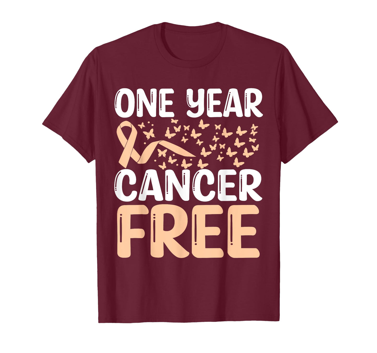 1 Year Uterine Cancer Free Uterine Cancer Survivor Awareness T-Shirt
