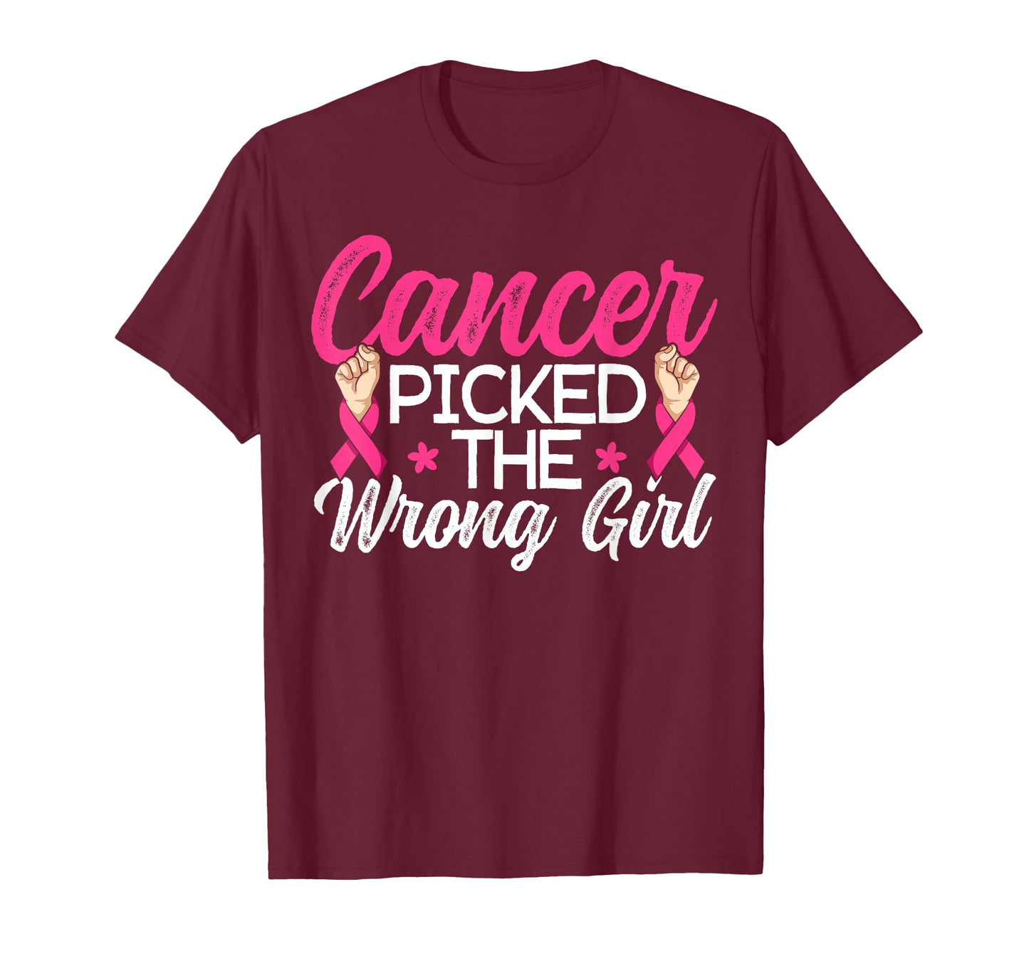 Cancer Picked The Wrong Girl Breast Cancer Awareness T-Shirt