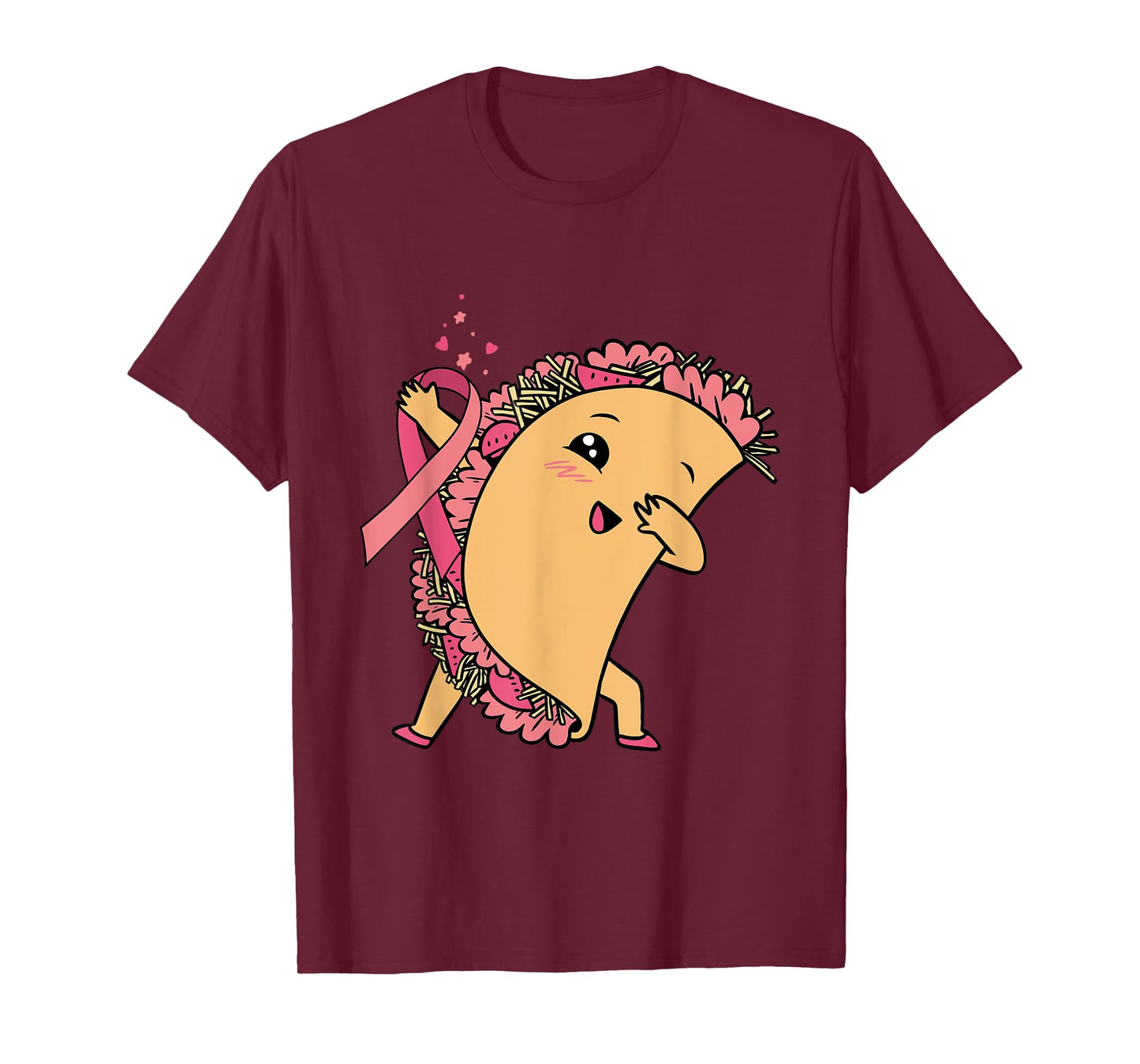 Dabbing Taco Pink Ribbon Breast Cancer Awareness Mexican T-Shirt