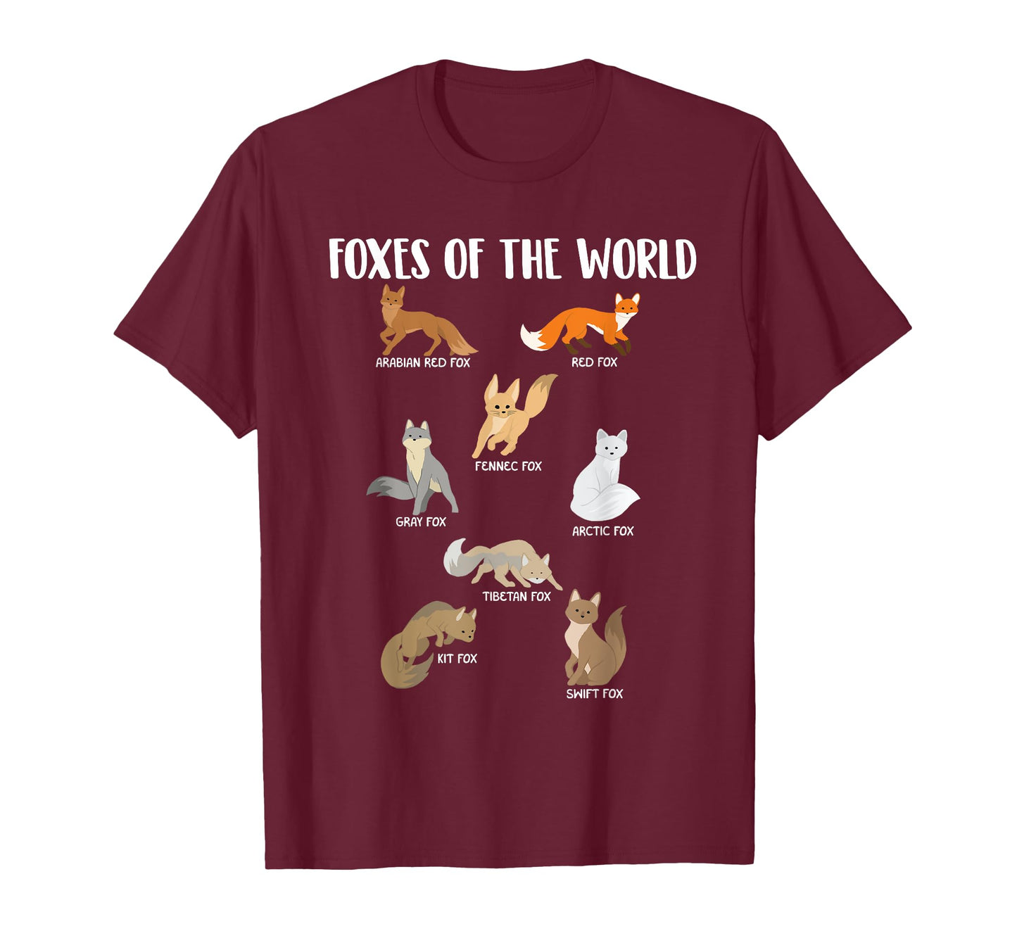 Foxes Of The World - Fox Lover Wild Nature Camper T-Shirt
