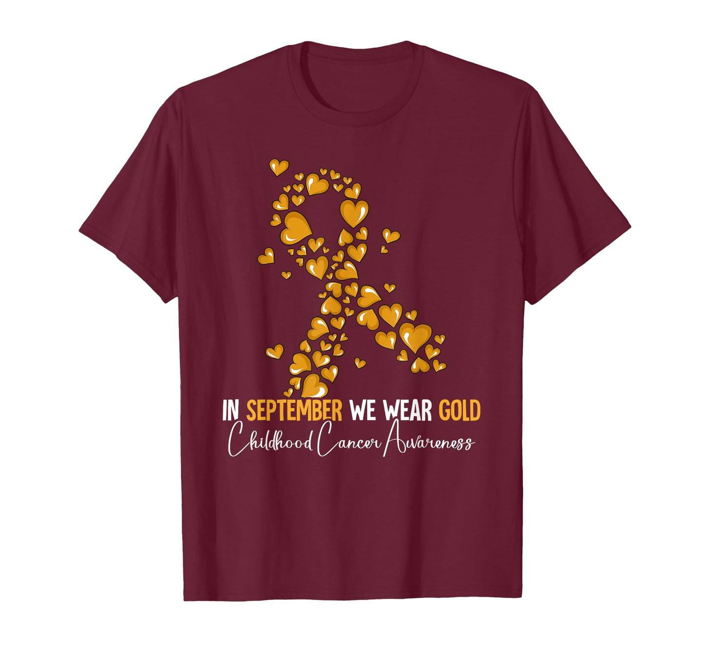 In September We Wear Gold Childhood Cancer Awareness T-Shirt