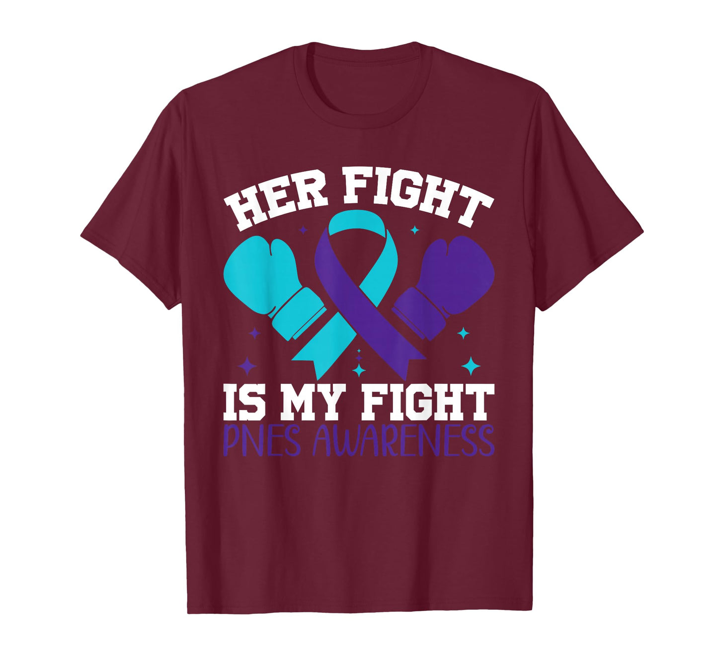 Warrior Psychogenic Nonepileptic Seizures Aware PNES Awareness Her Fight Is My Fight Unisex-Adult Classic Fit Black Small Round Collar Crew Neck Short Sleeve T-Shirt