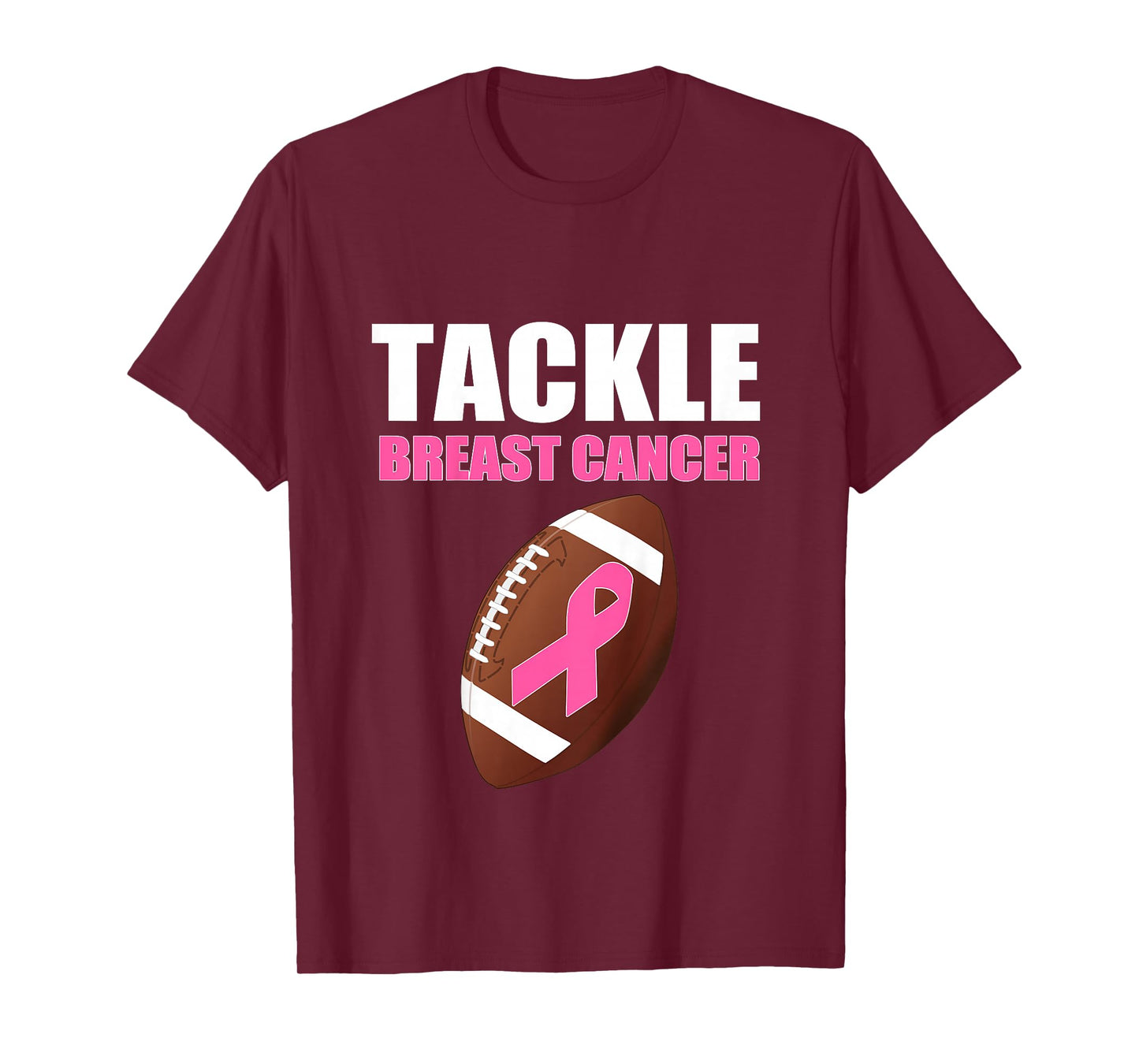 Football Breast Cancer Awareness Pink Ribbon for Boys Girls T-Shirt