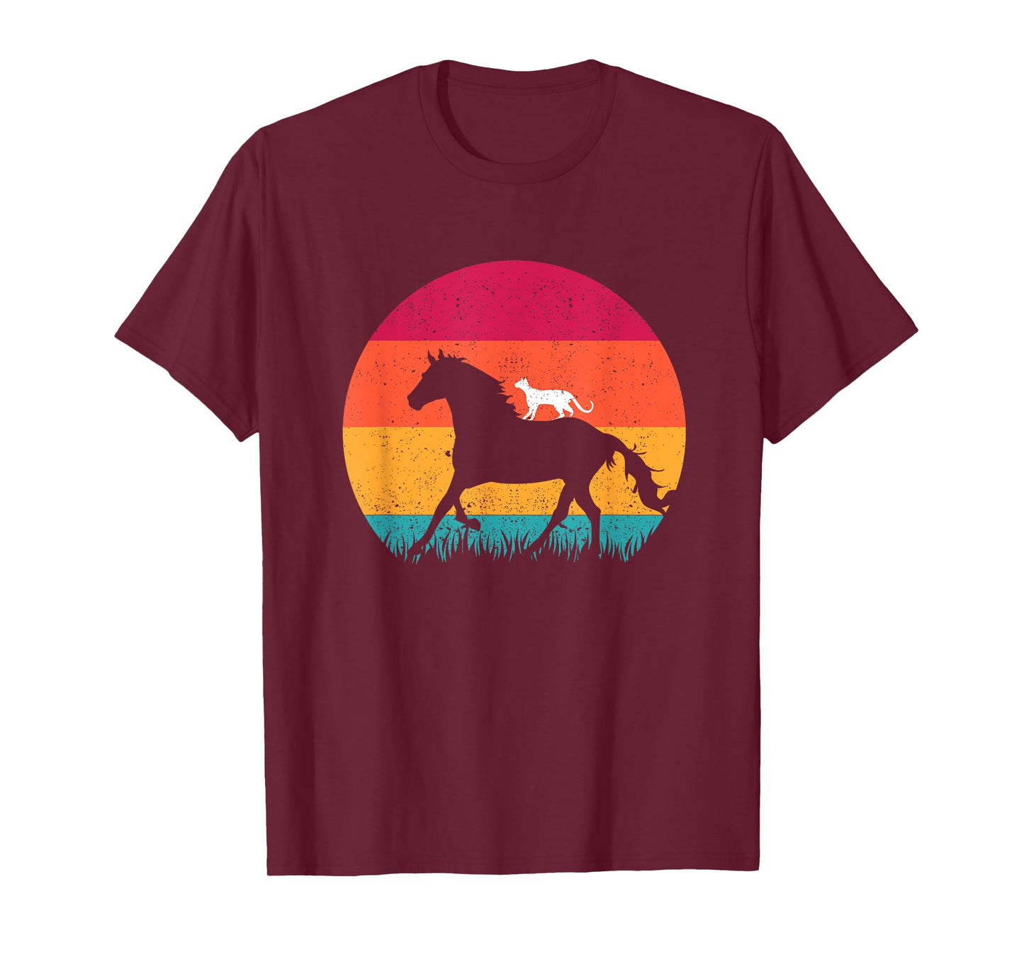 Horseback Riding Cat Ride Horses Funny Cats Horse Equestrian Men Women Girls Kids T-Shirt