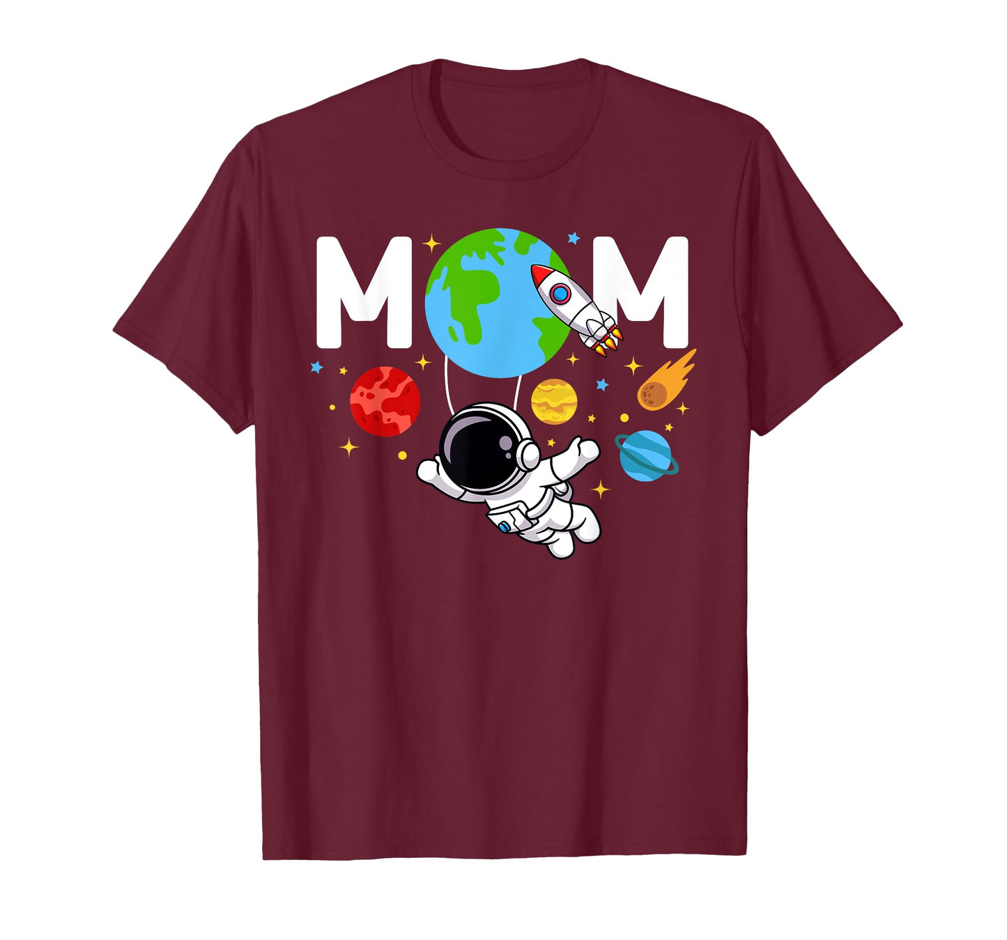 Mom Mommy Mother Space Astronaut Birthday Family Matching T-Shirt