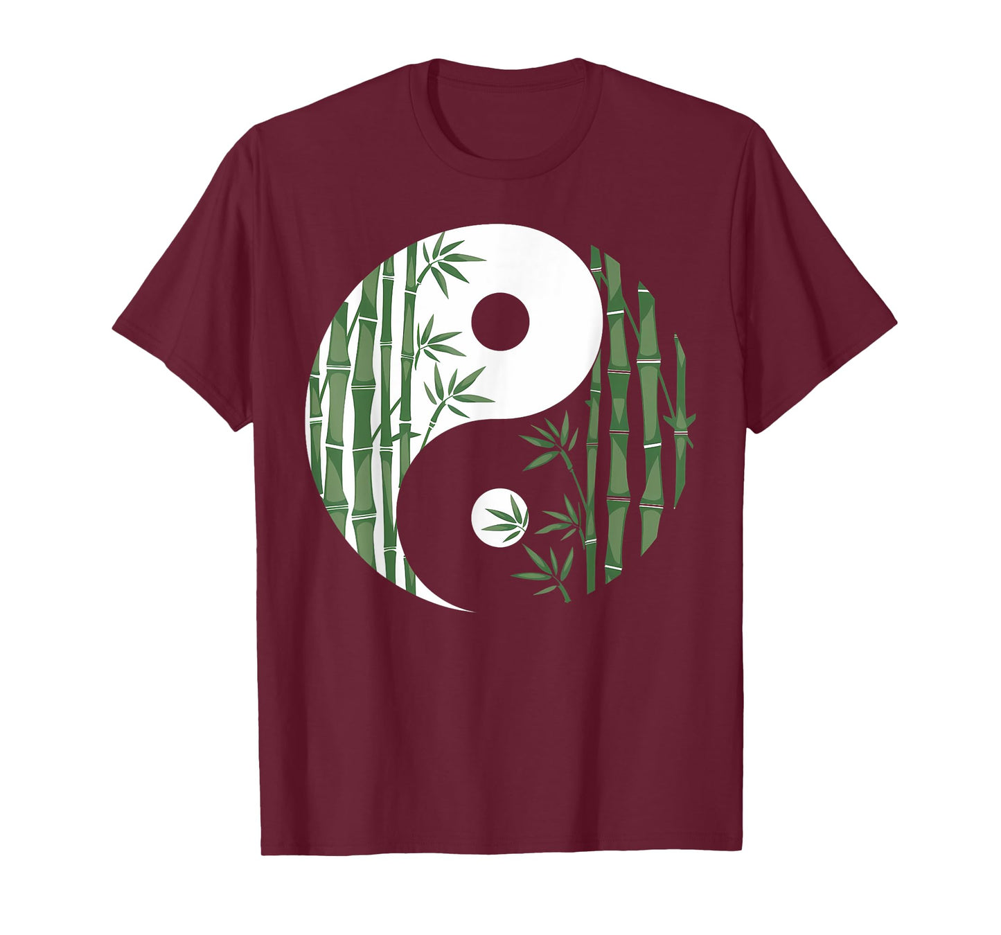 Yin Yang Bamboo Harmony Zen Symbol Yoga Art For Women Men T-Shirt