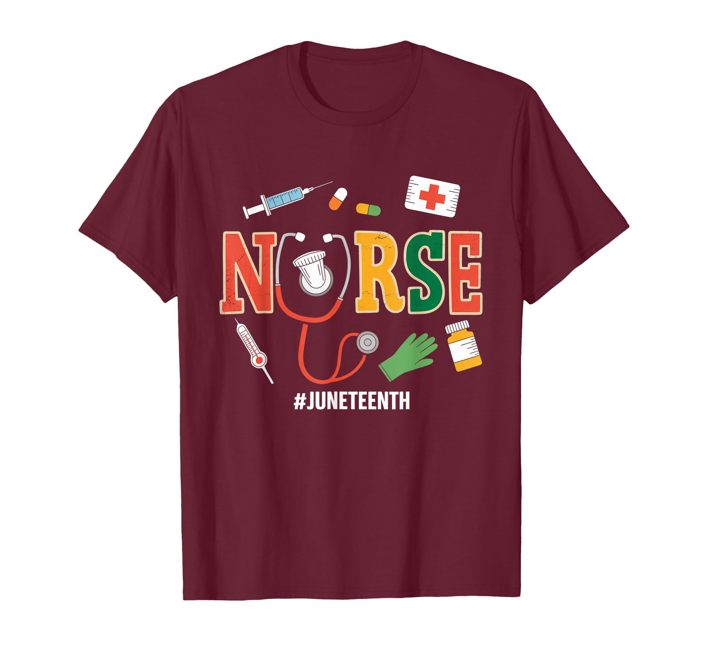 Juneteenth Scrubs Groovy African Bow Juneteenth Nurse Women T-Shirt