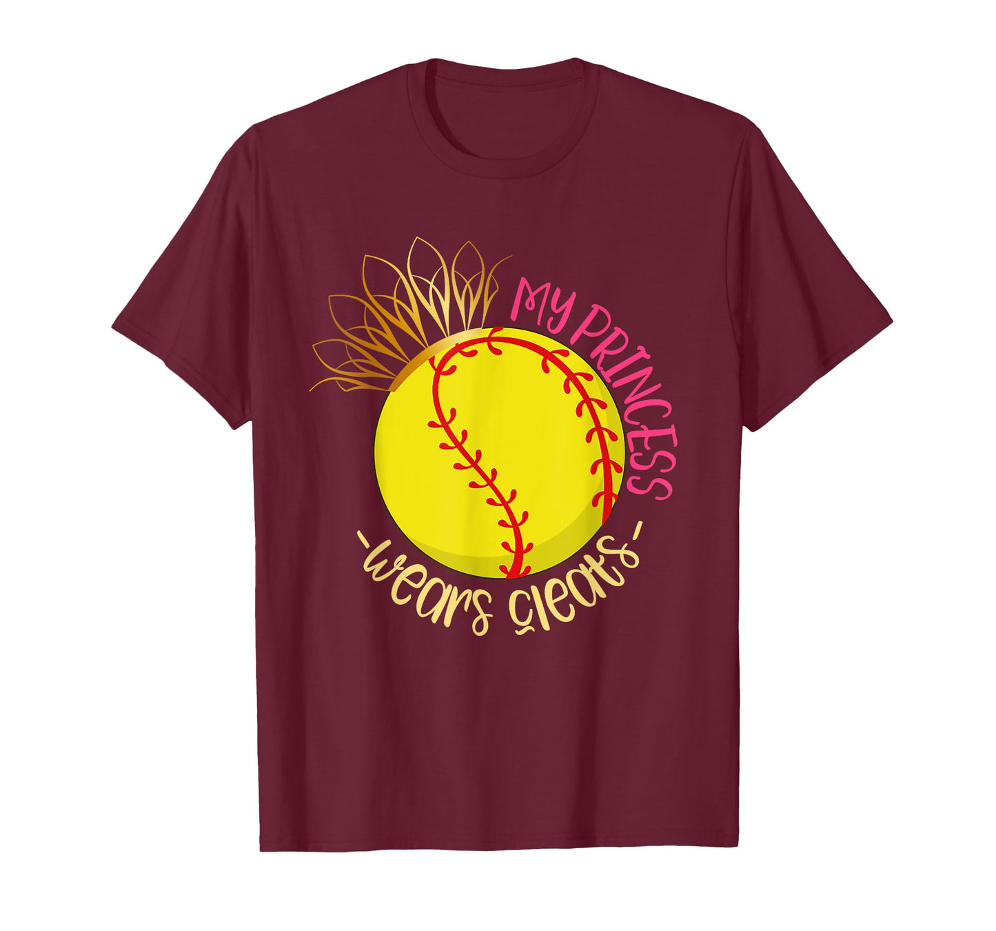 My Princess Wears Cleats Softball Player Parents Softball T-Shirt