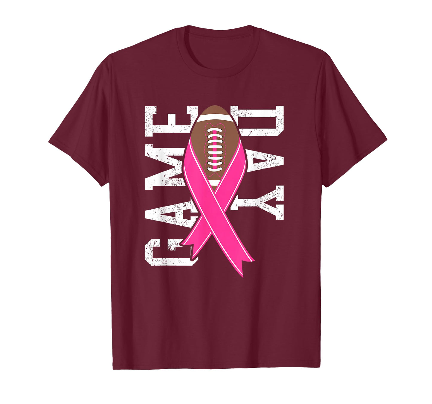 GameDay Breast Cancer Awareness Pink Football Ribbon T-Shirt